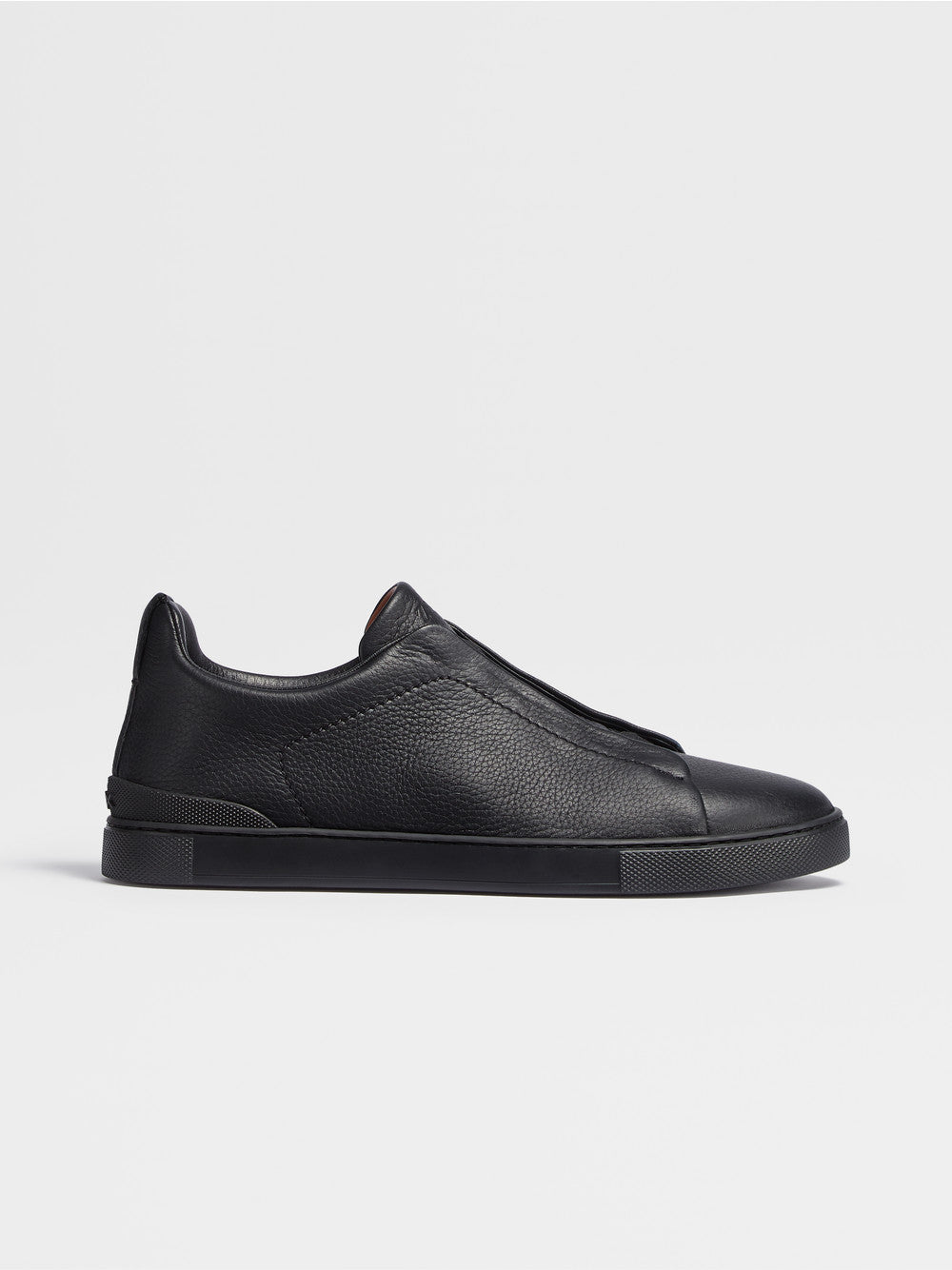 Black Deerskin Triple Stitch Sneakers