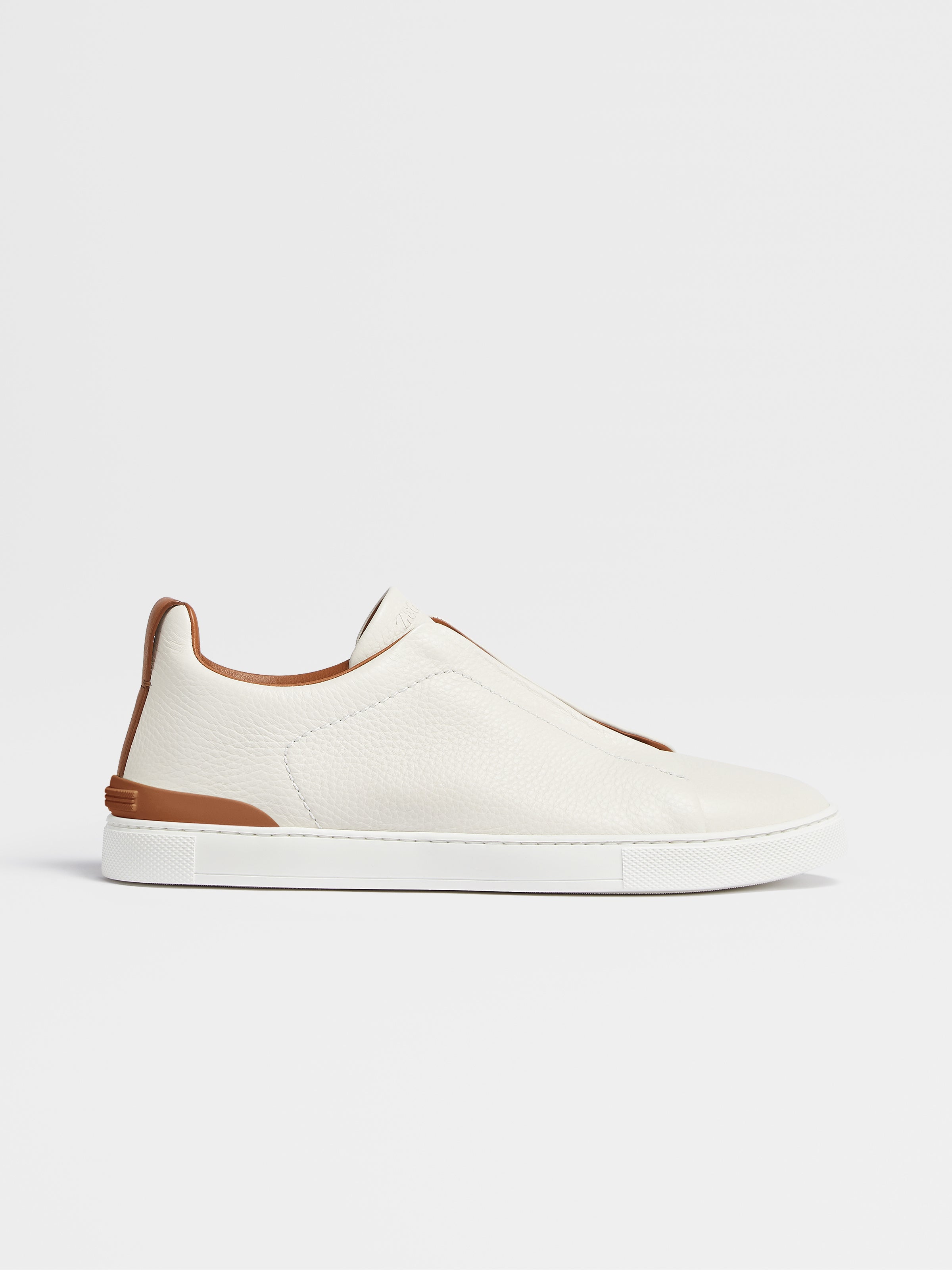 Off White Deerskin Triple Stitch Sneakers