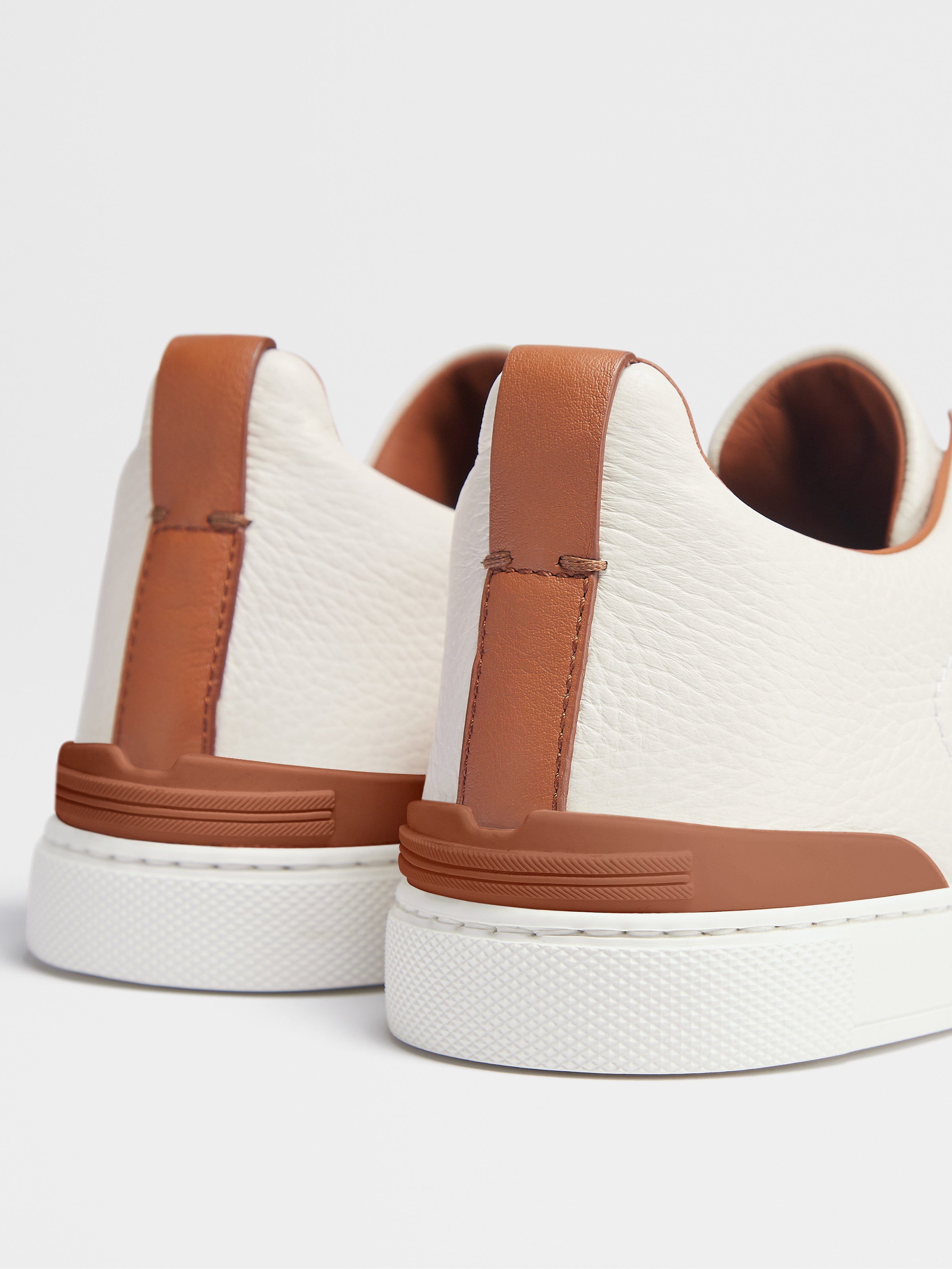 Off White Deerskin Triple Stitch Sneakers