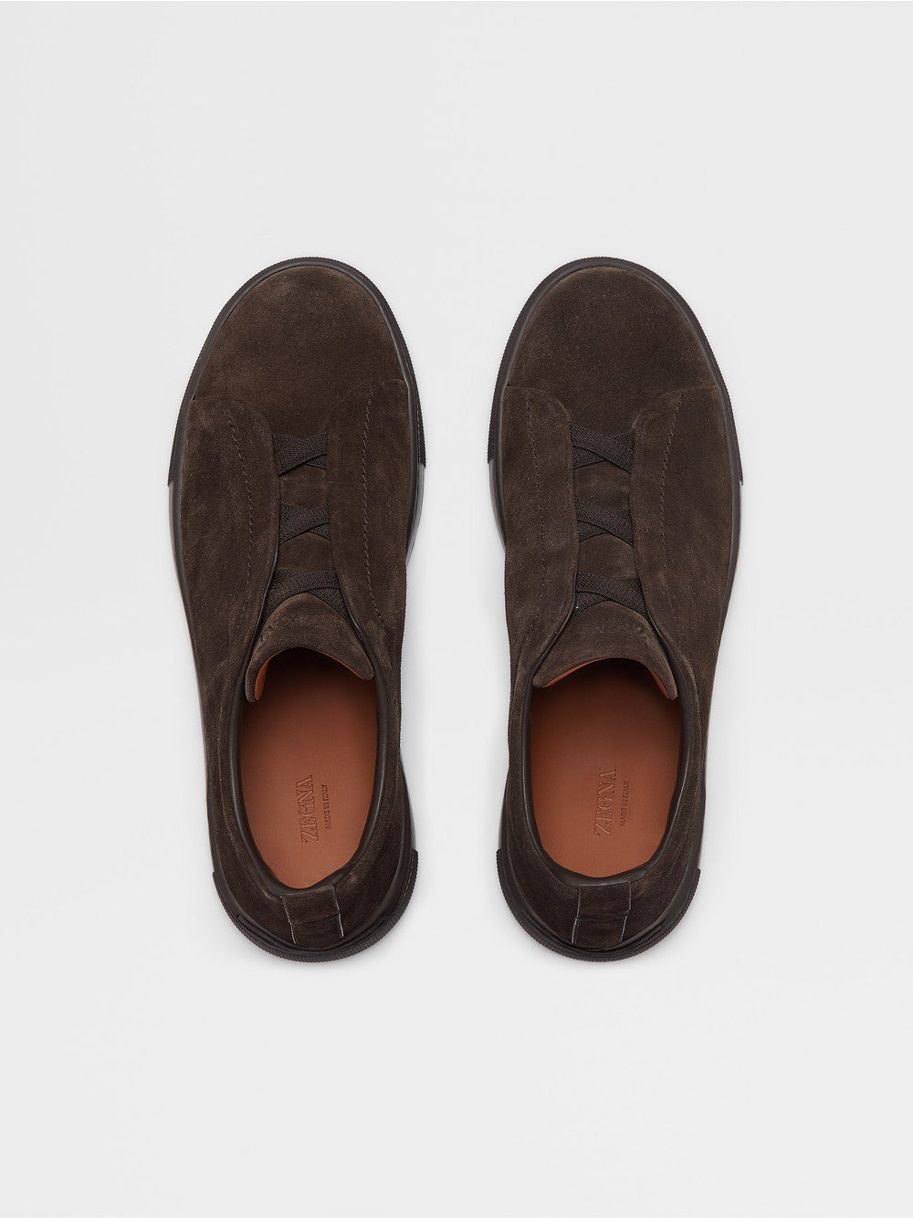 Dark Brown Suede Triple Stitch Sneakers