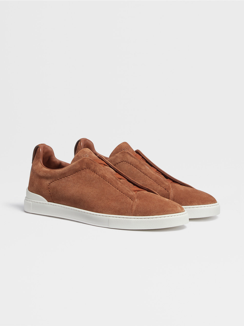 Tobacco Suede Triple Stitch Sneakers