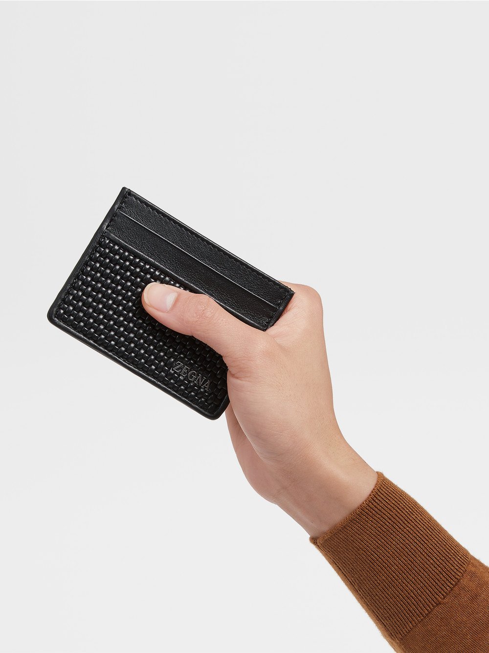 Black Pelletessuta Simple Card Case