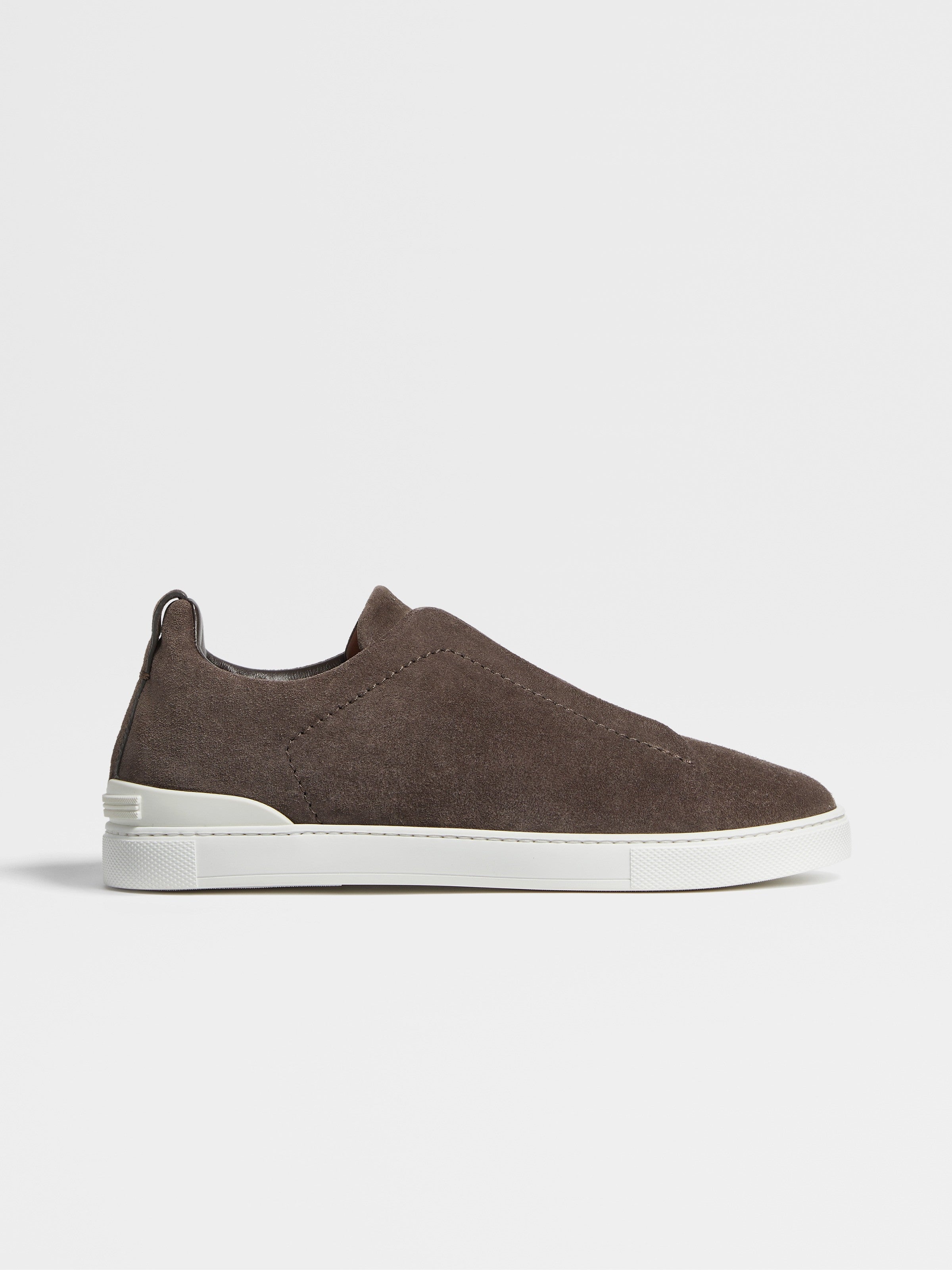 Dark Grey Suede Triple Stitch Sneakers