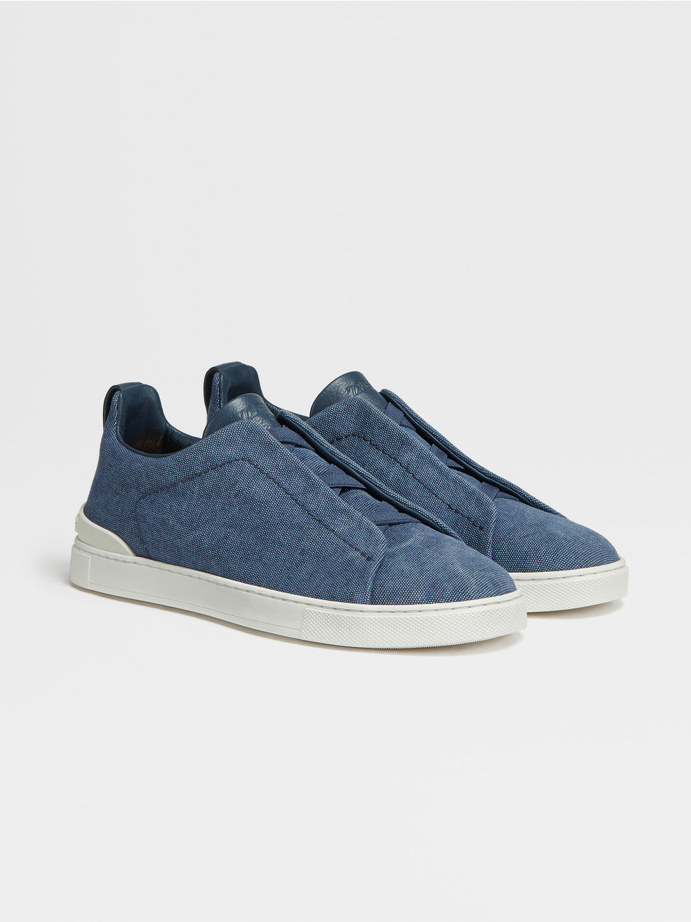 Blue Canvas Triple Stitch Sneakers