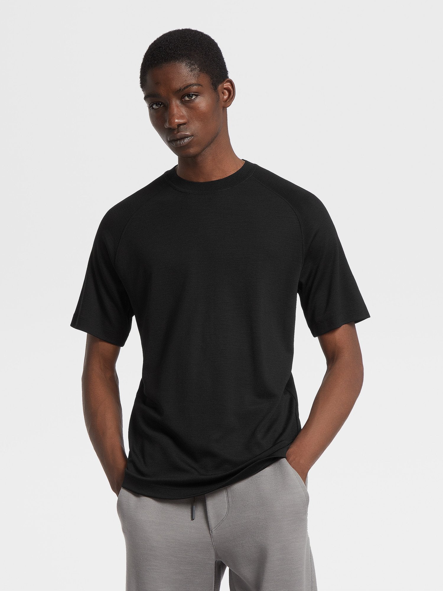 Black High Performance Wool T Shirt