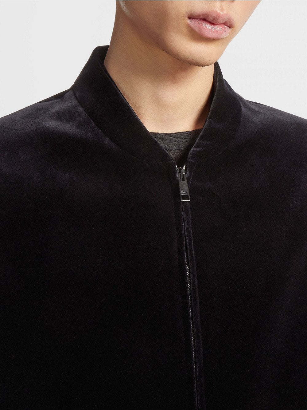 Black Cotton Evening Bomber