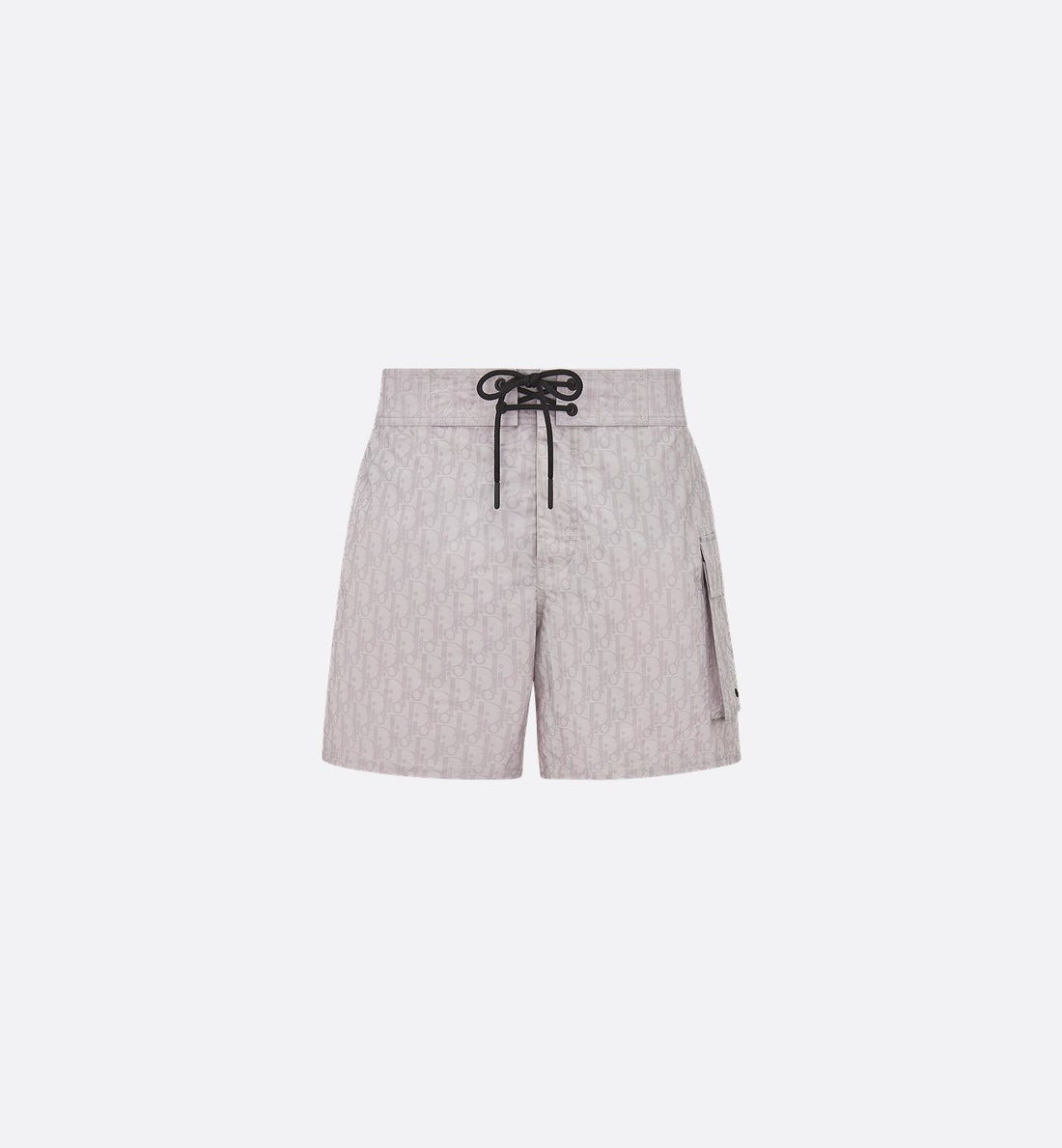 Oblique Swim Shorts Pearl-Colored Technical Fabric