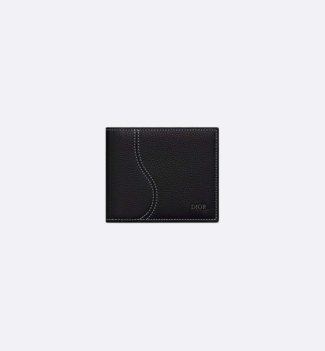 Saddle Bifold Wallet Black Grained Calfskin Marquetry