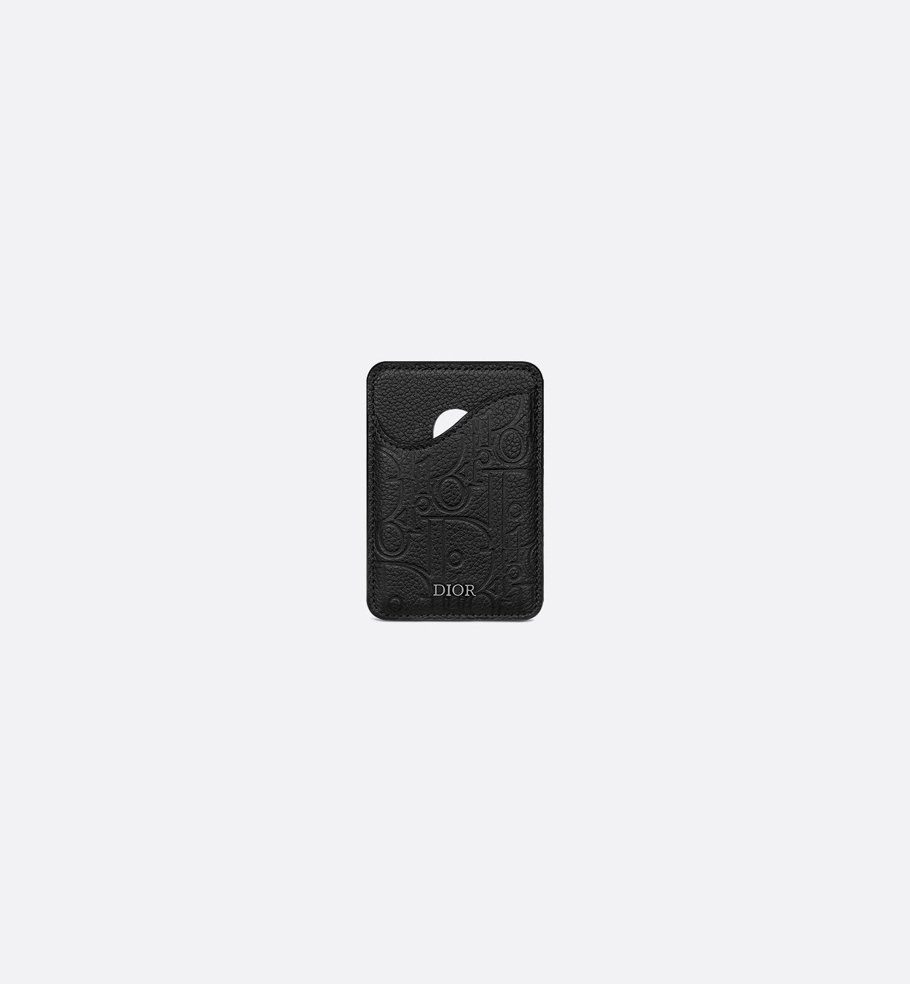 Saddle Magnetic Card Holder Black Dior Gravity Leather