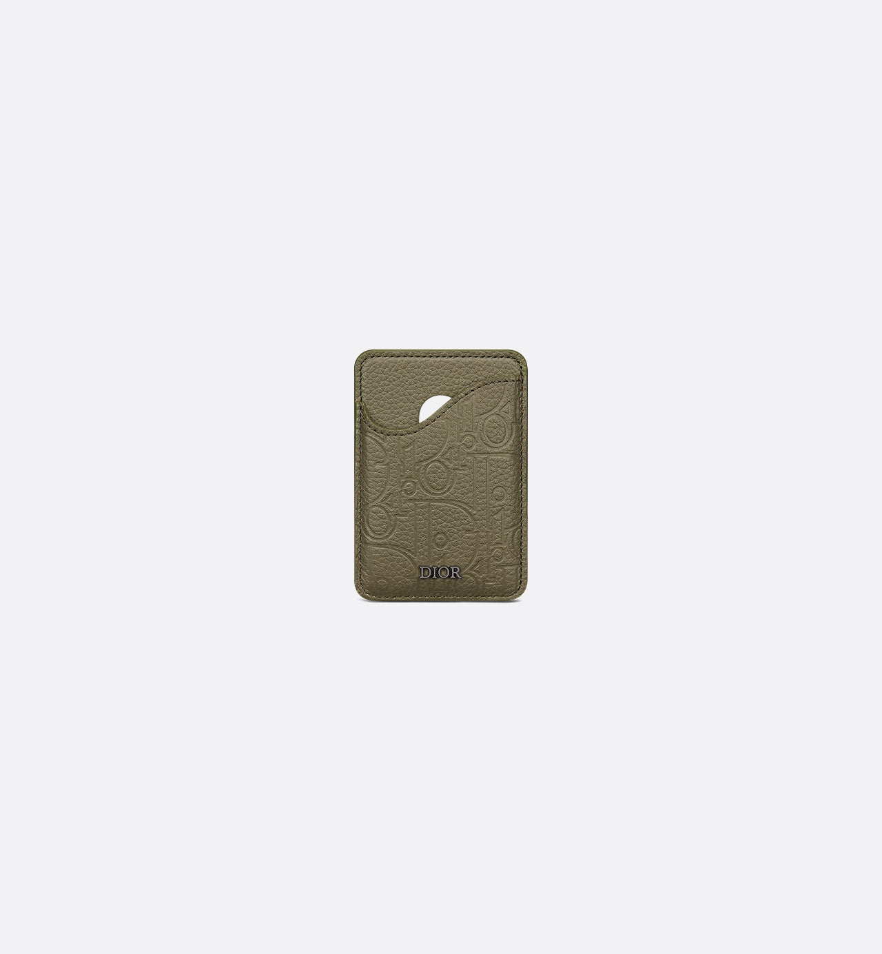 Saddle Magnetic Card Holder Khaki Dior Gravity Leather