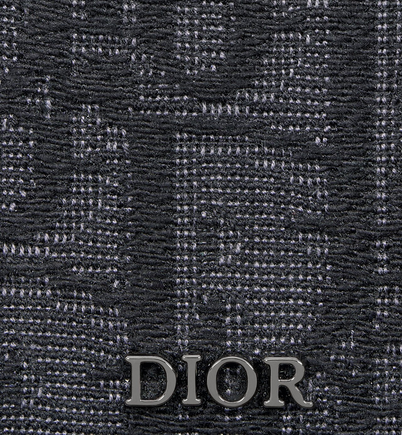 Saddle Magnetic Card Holder Black Grained Calfskin Marquetry And Black Dior Oblique Jacquard