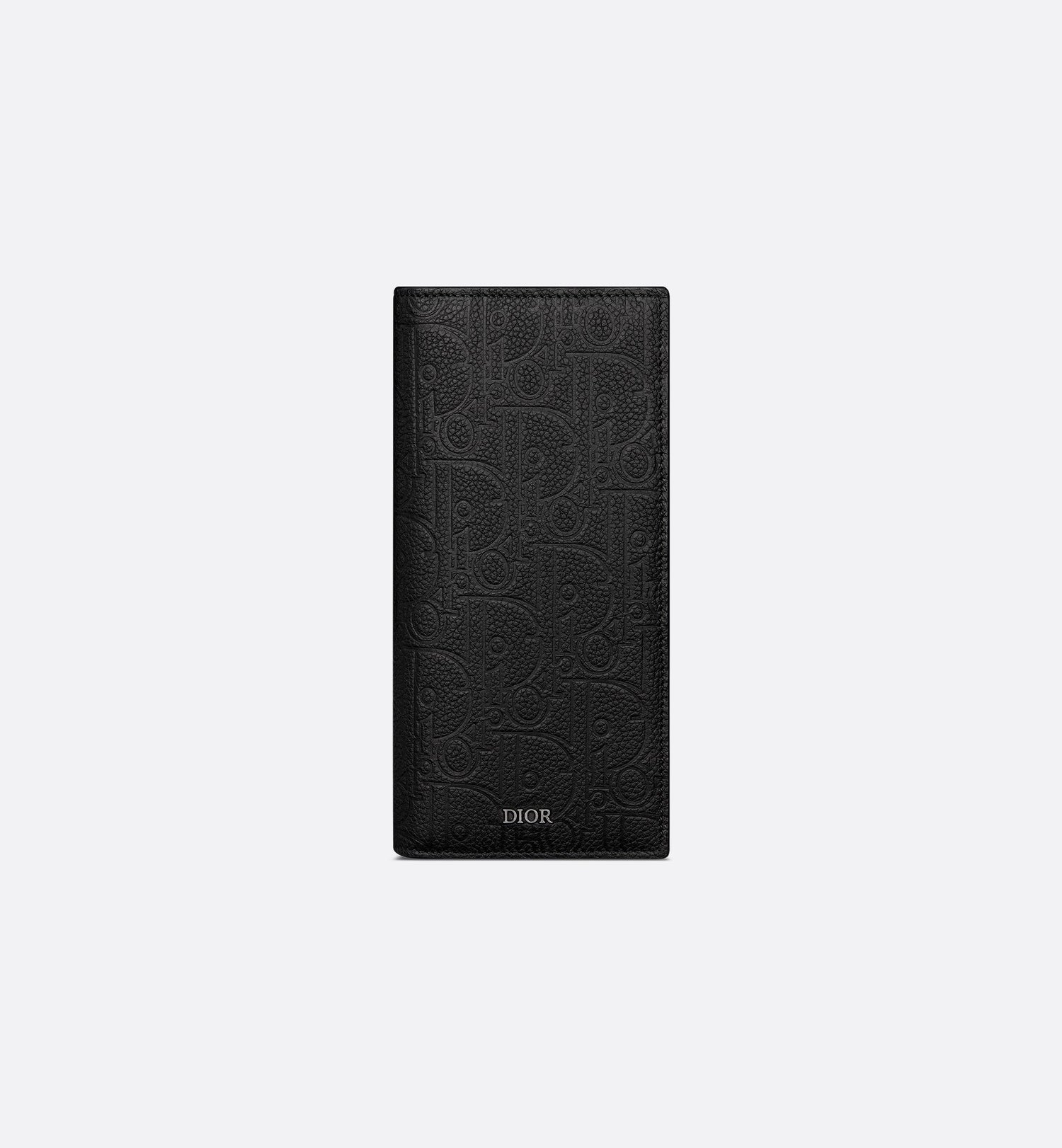 Vertical Bifold Wallet Black Dior Gravity Leather