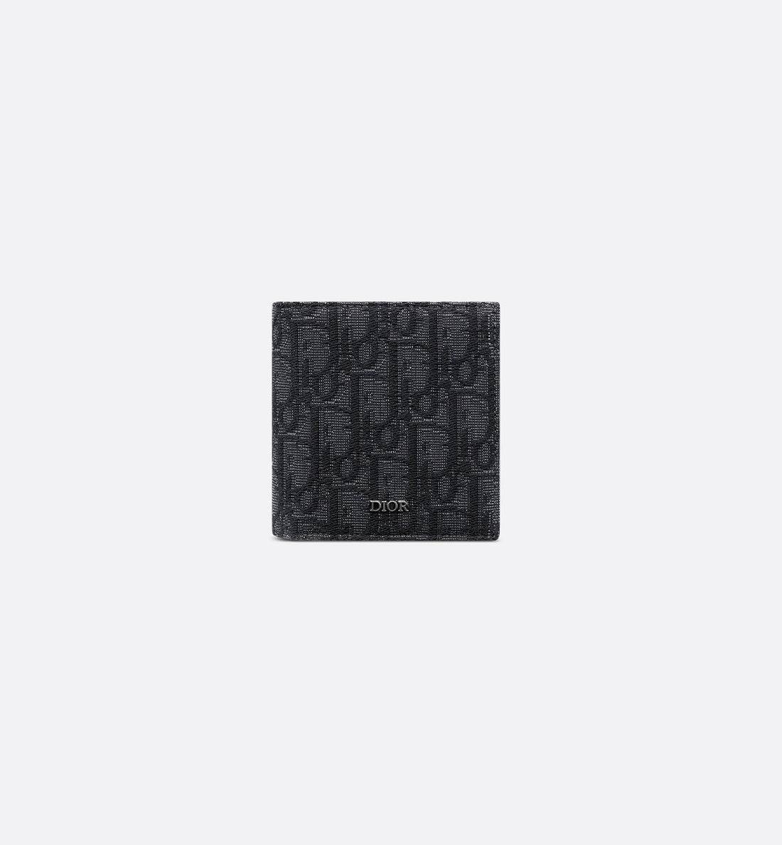 Compact Vertical Wallet Black Dior Oblique Jacquard