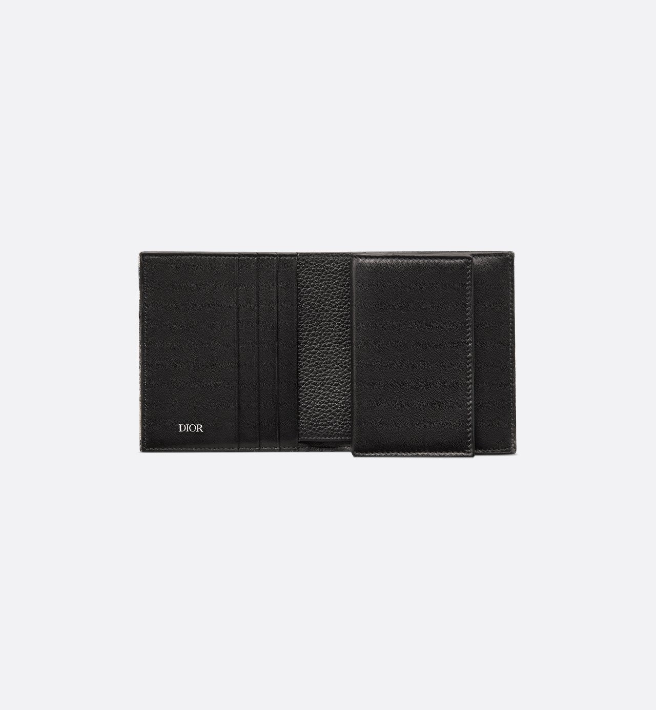 Compact Vertical Wallet Black Dior Oblique Jacquard