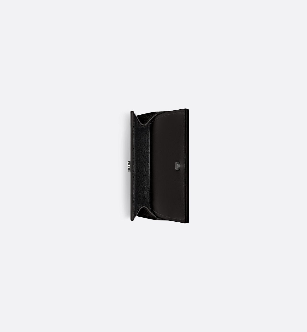 Cd Icon Trifold Wallet Black Grained Calfskin