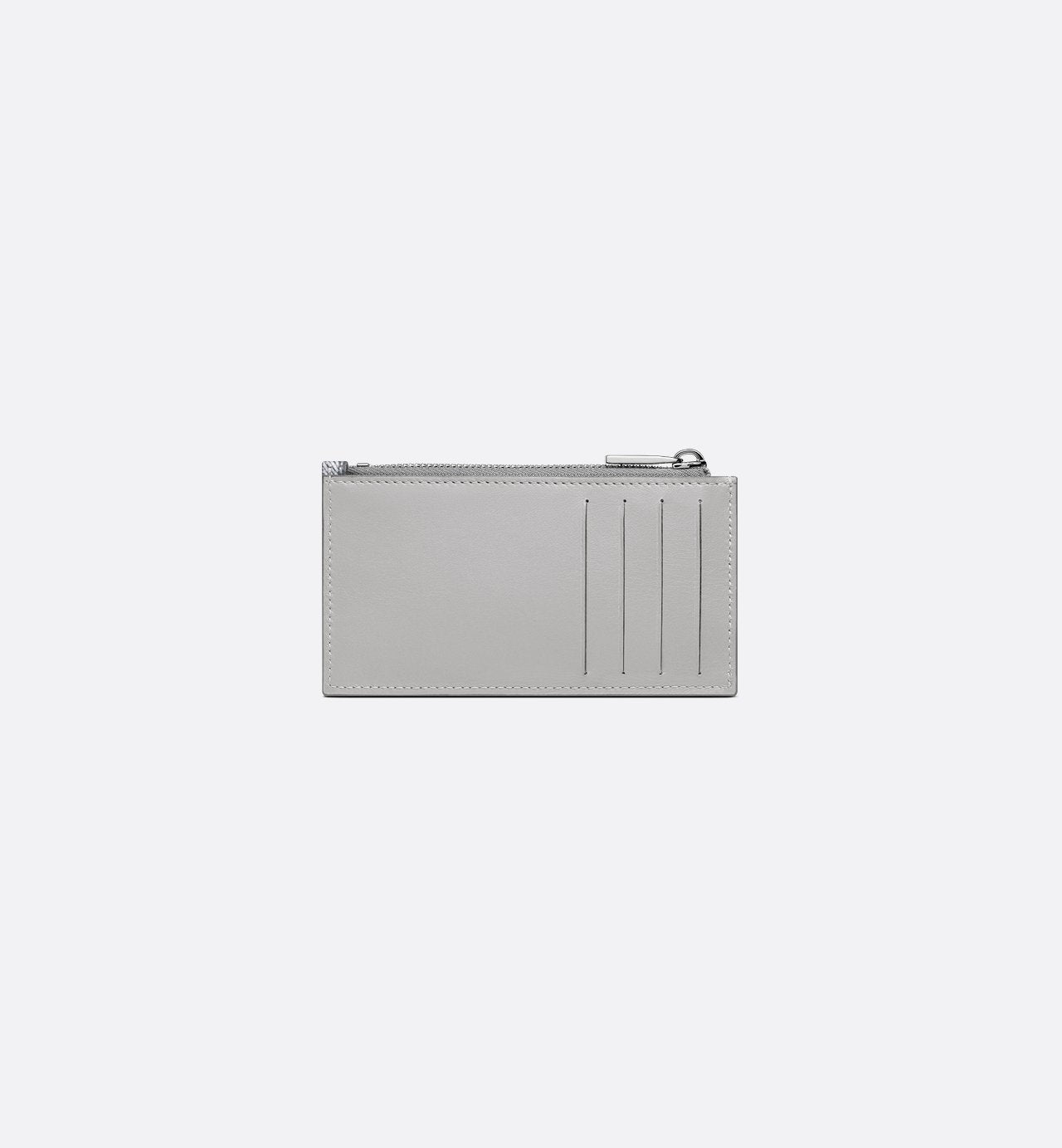 Zipped Card Holder Dior Gray Coated Cotton Canvas With Cd Diamond Print