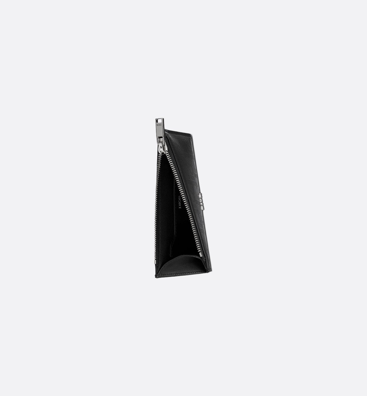 Zipped Card Holder Black Dior Oblique Galaxy Leather