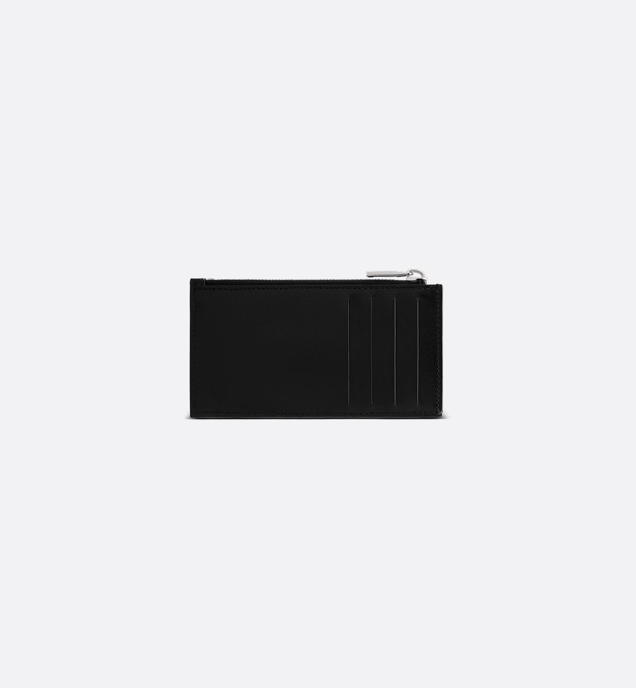 Zipped Card Holder Black Dior Oblique Galaxy Leather