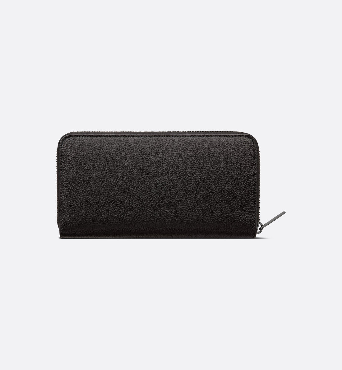 Cd Icon Zipped Long Wallet Black Grained Calfskin