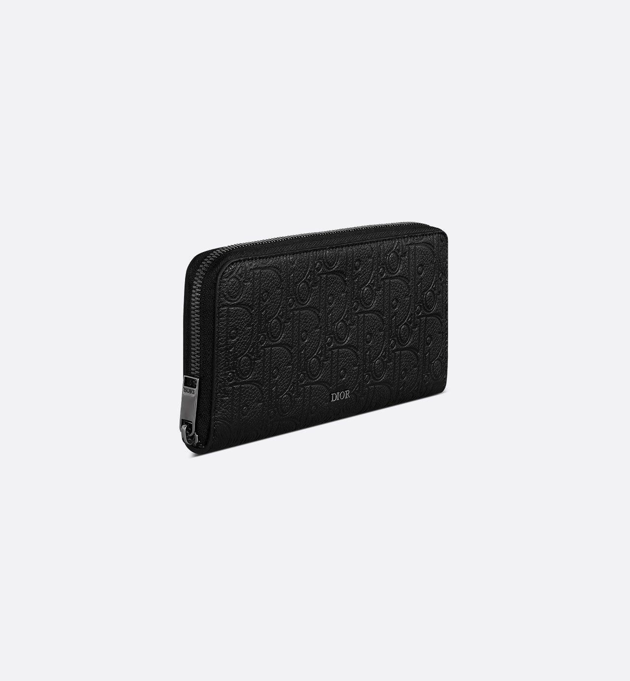 Zipped Long Wallet Black Dior Gravity Leather