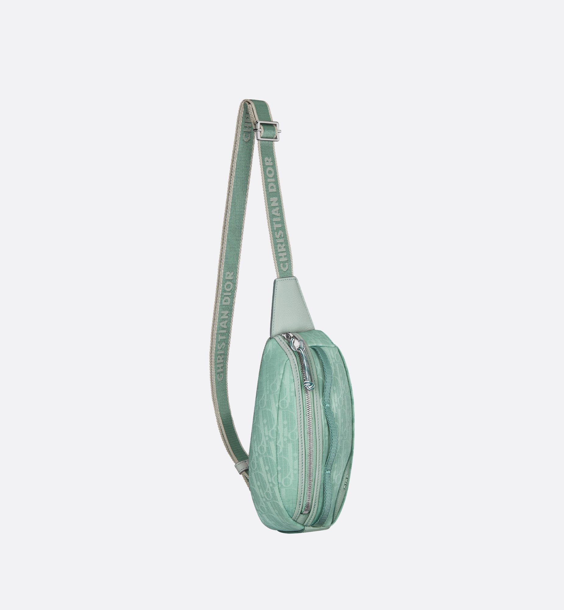 Mini Dior Scarab Bag Light Green Dior Oblique Parley Ocean Plastic® Nylon