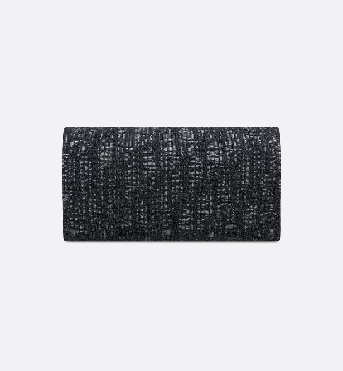 Long Flap Wallet Black Dior Oblique Jacquard