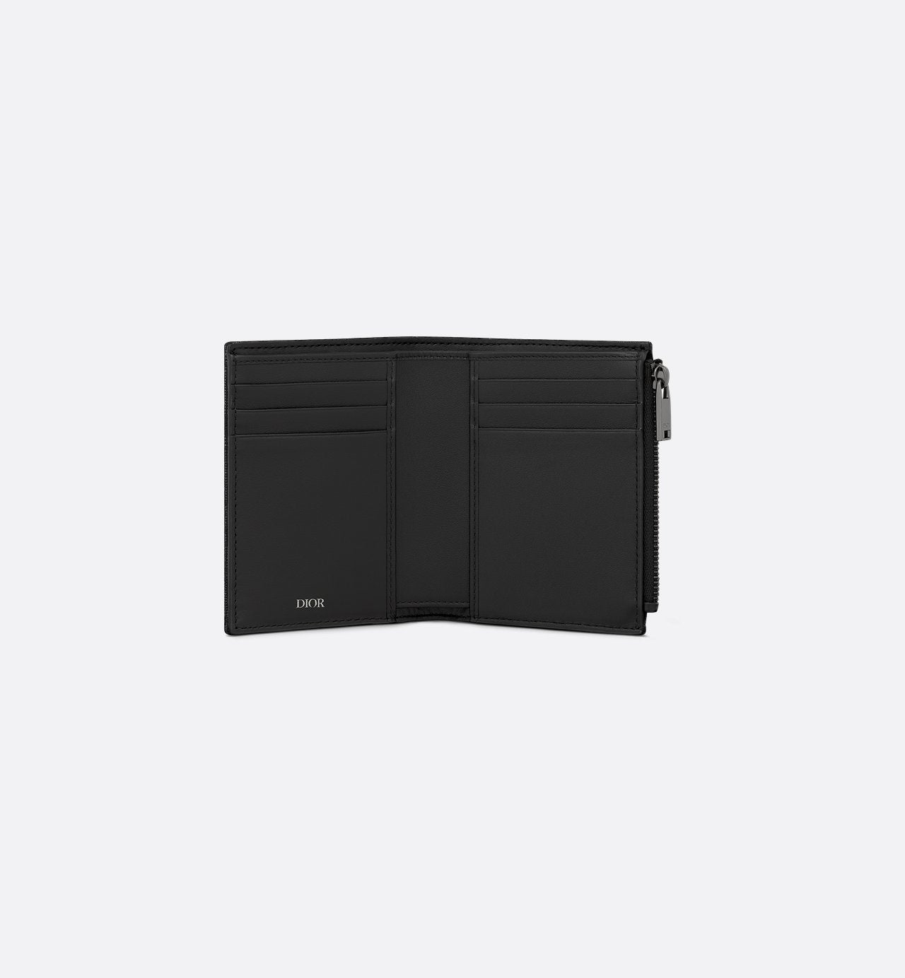 Vertical Compact Card Holder Black Dior Oblique Jacquard