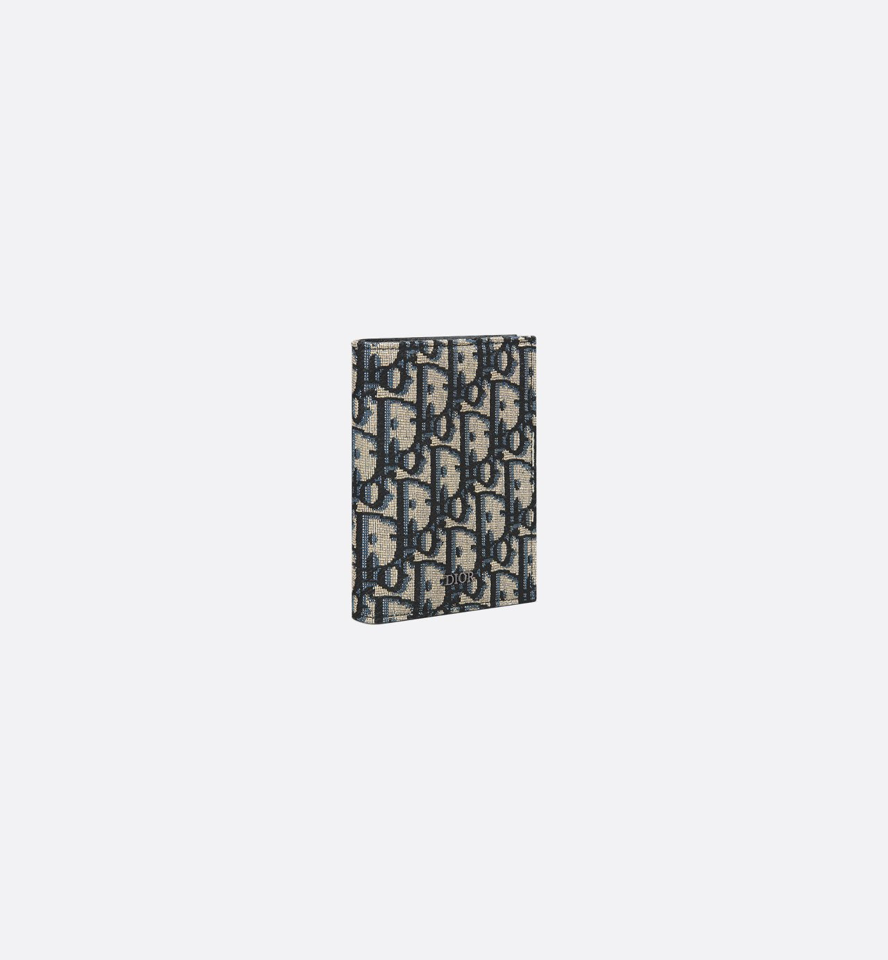 Vertical Compact Card Holder Beige And Black Dior Oblique Jacquard