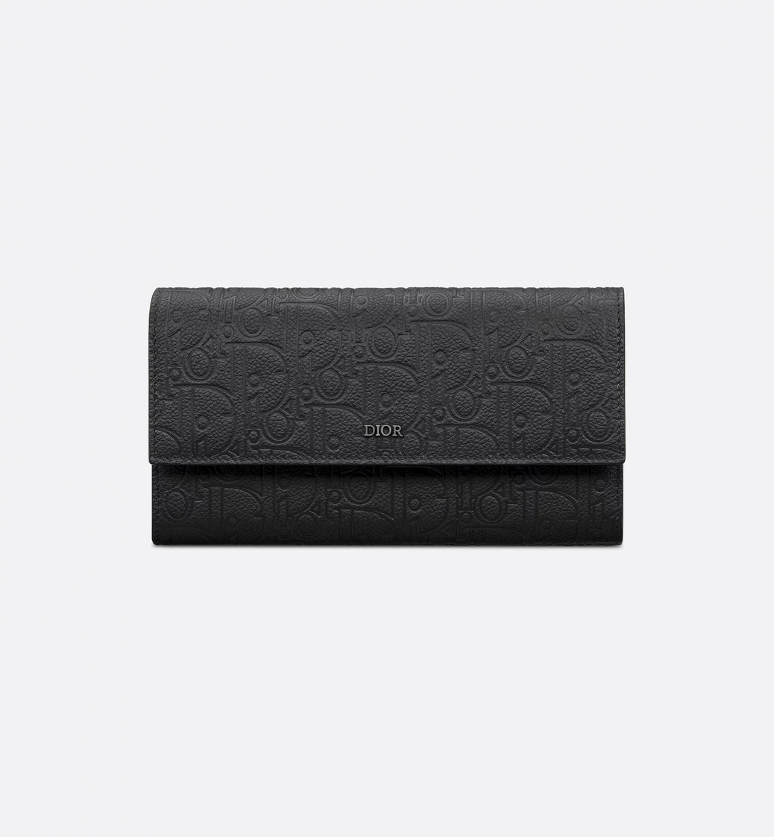 Long Flap Wallet Black Dior Gravity Leather