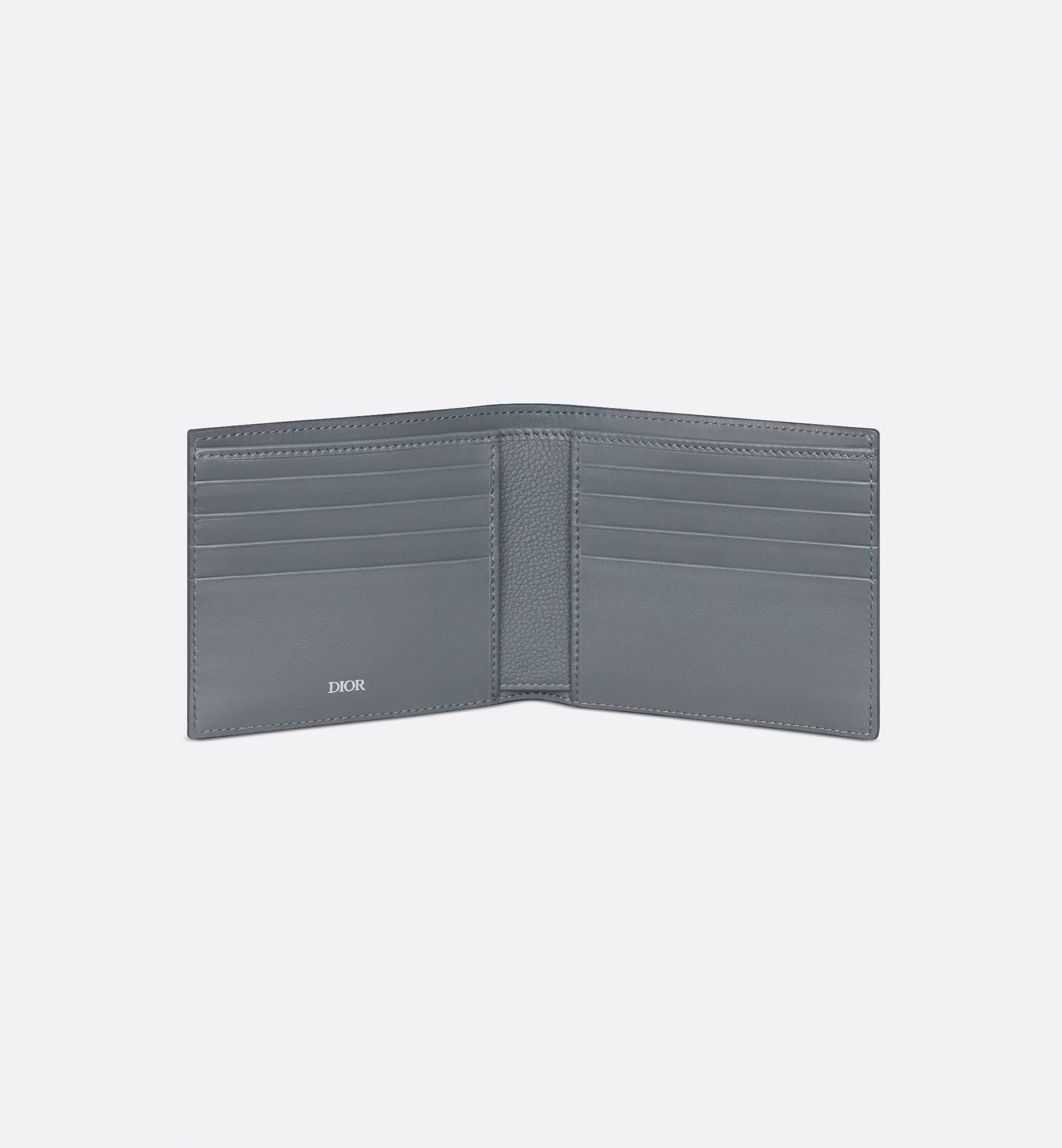 Bifold Wallet Deep Gray Dior Gravity Leather