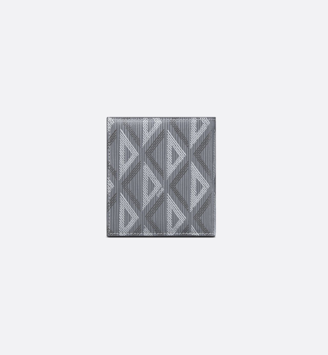 Vertical Bifold Wallet Dior Gray Coated Cotton Canvas With Cd Diamond Print