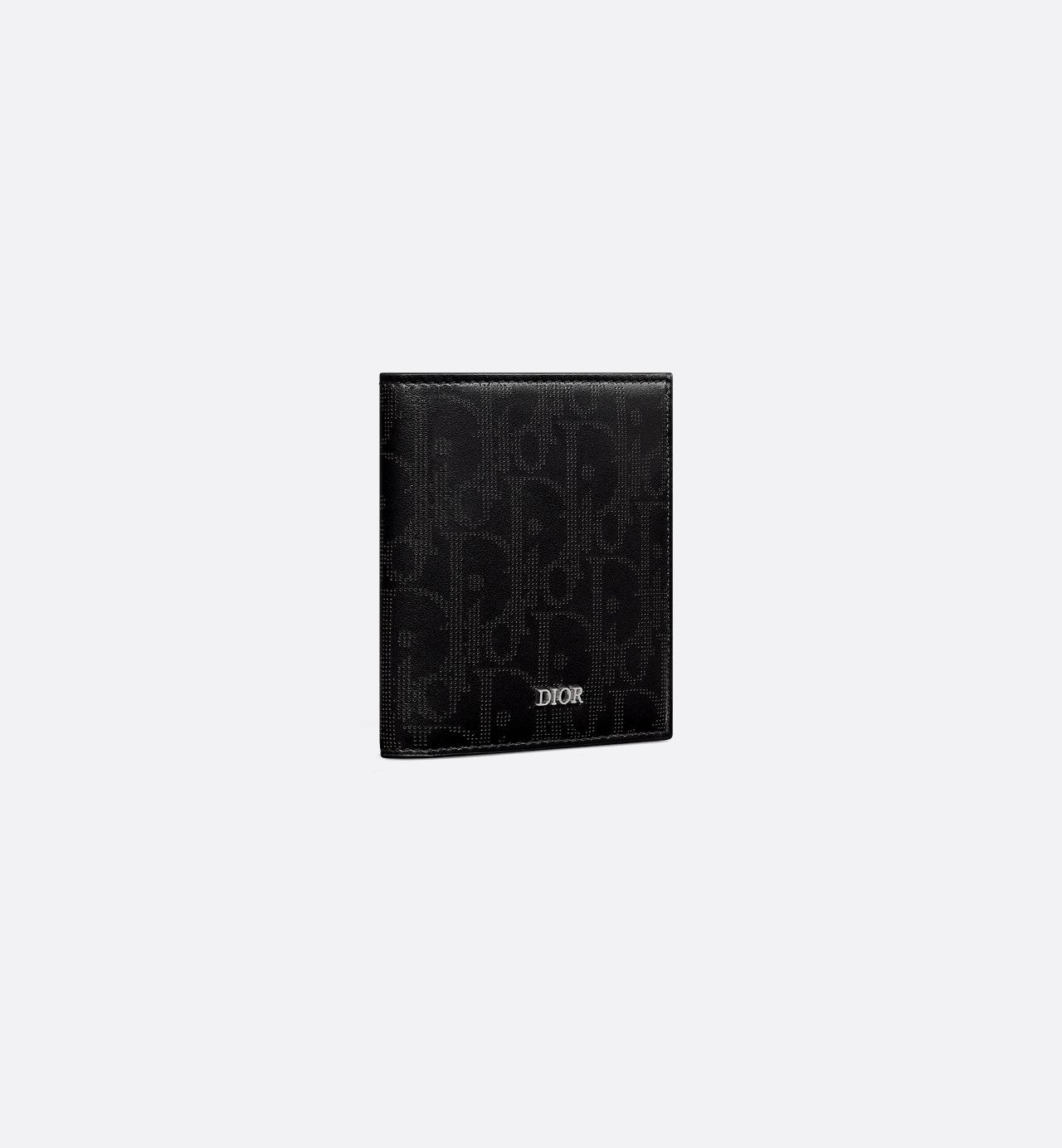 Vertical Bifold Wallet Black Dior Oblique Galaxy Leather