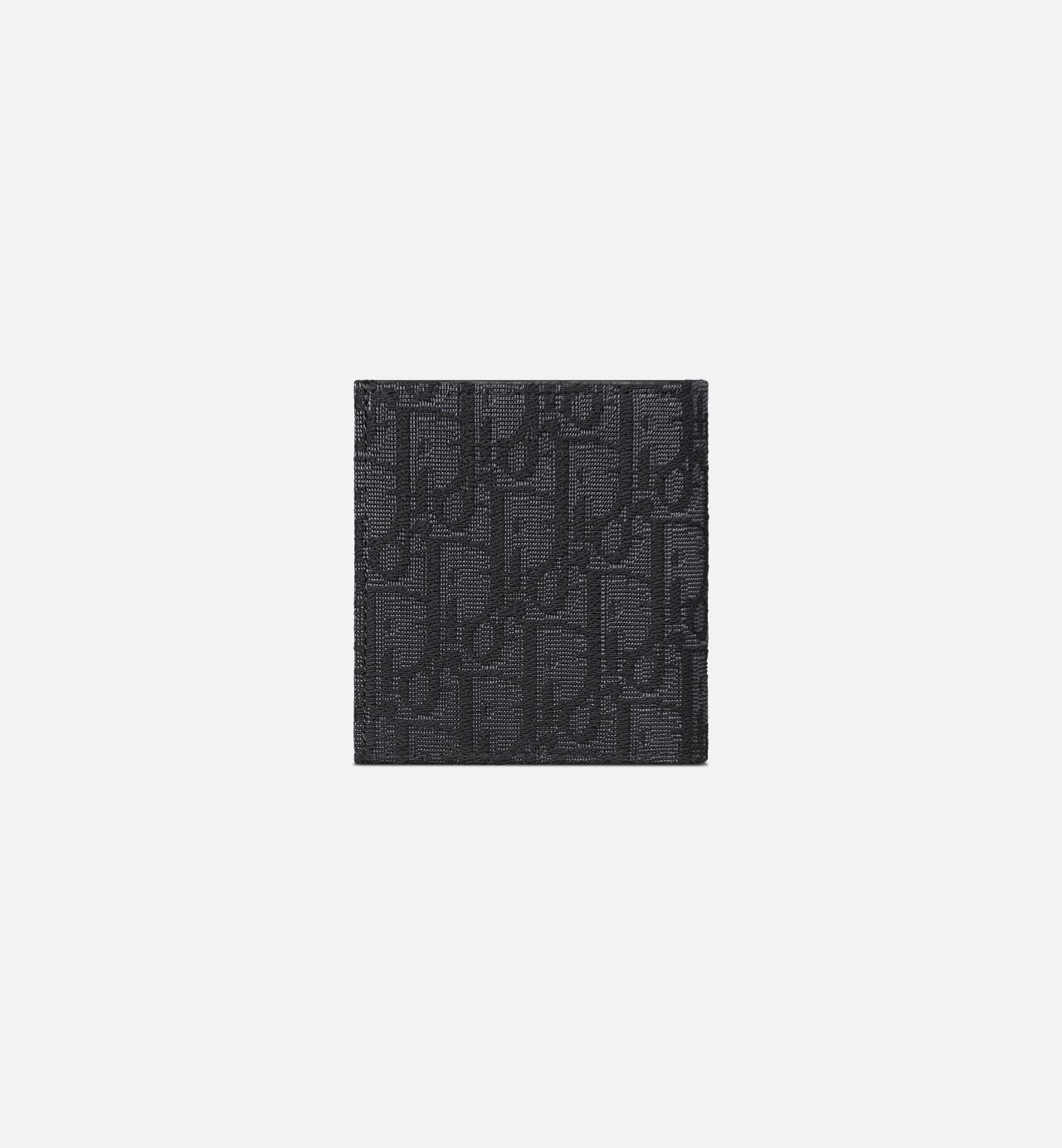 Vertical Bifold Wallet Black Dior Oblique Jacquard