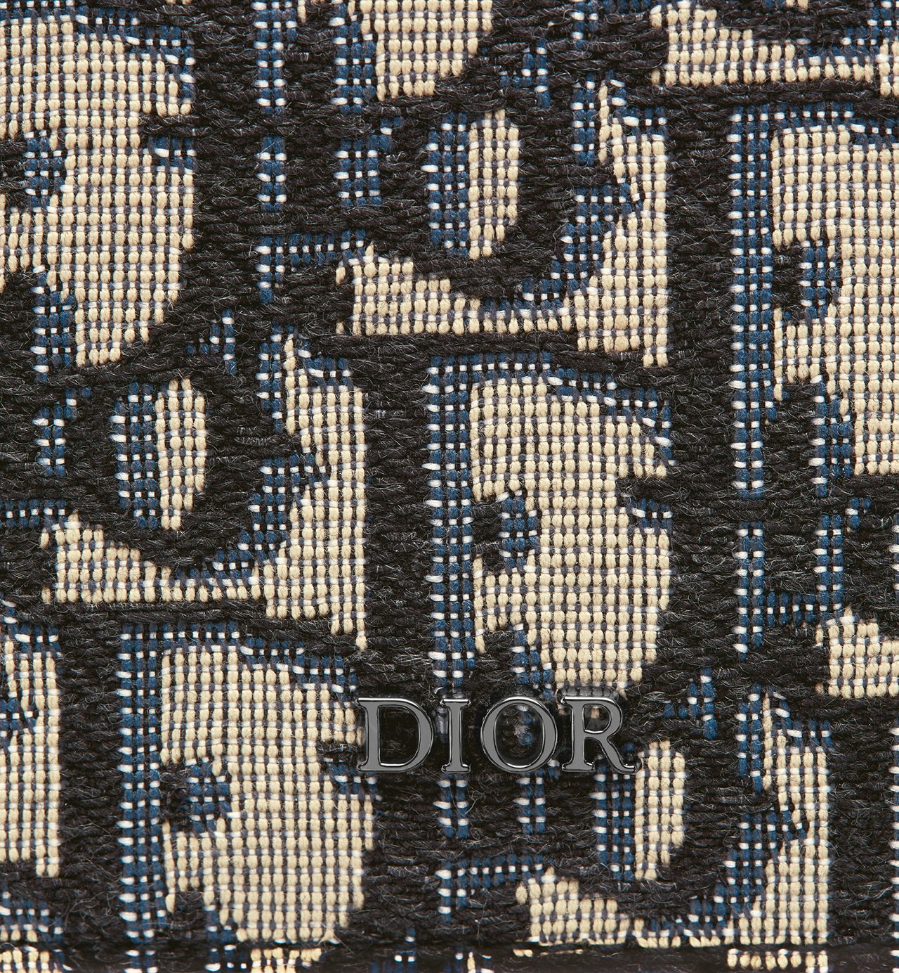 Vertical Bifold Wallet Beige And Black Dior Oblique Jacquard