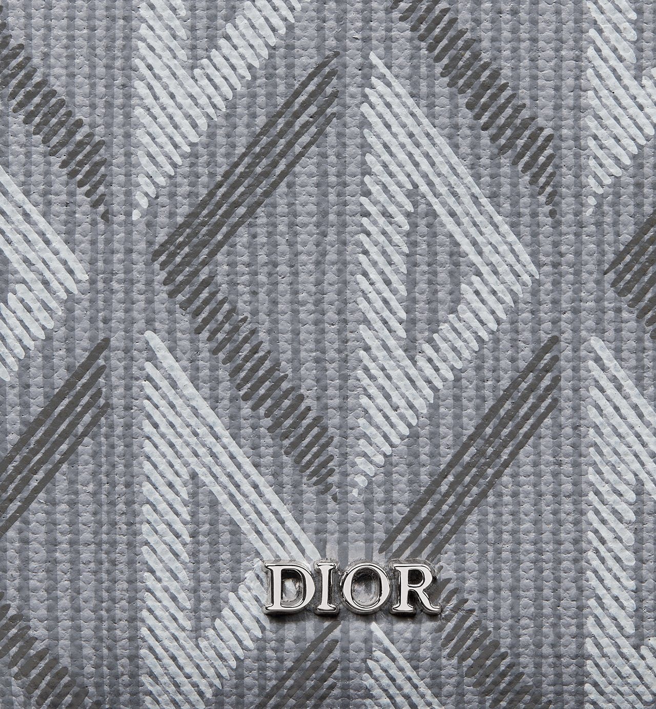 Trifold Wallet Dior Gray Coated Cotton Canvas With Cd Diamond Print