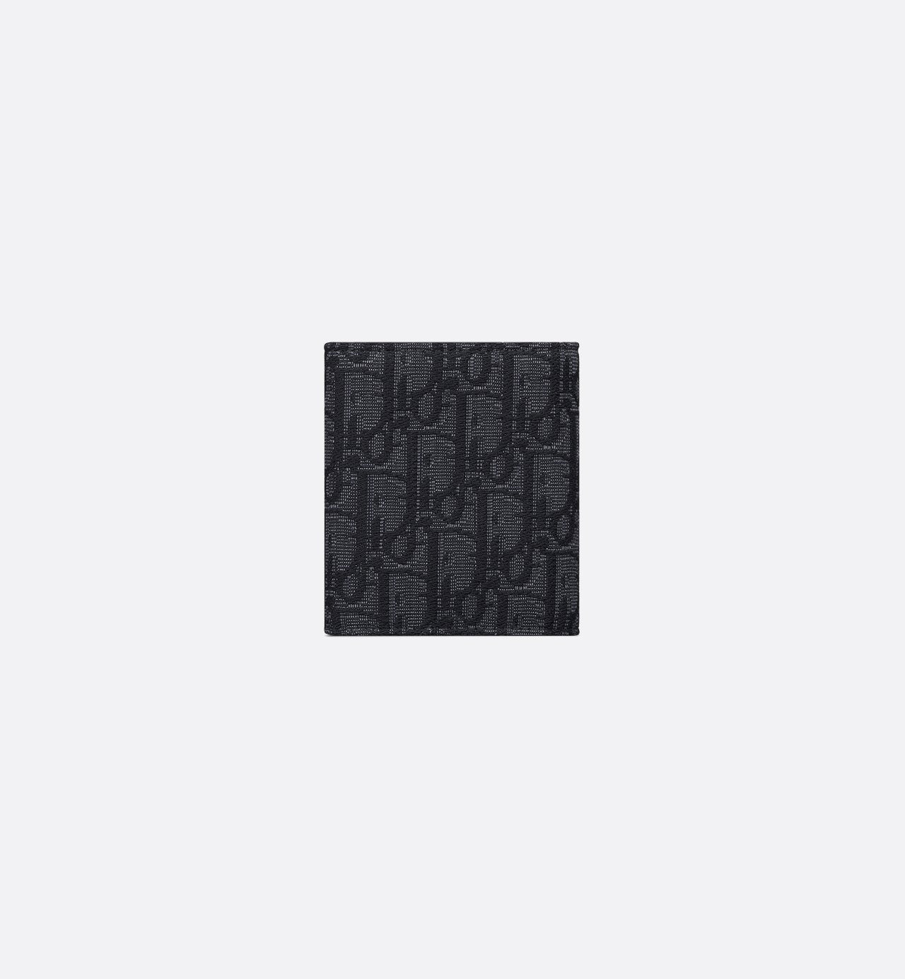 Trifold Wallet Black Dior Oblique Jacquard