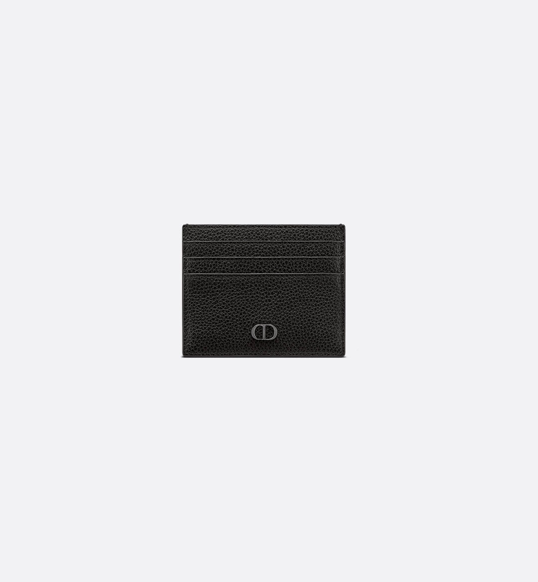 Cd Icon Card Holder Black Grained Calfskin