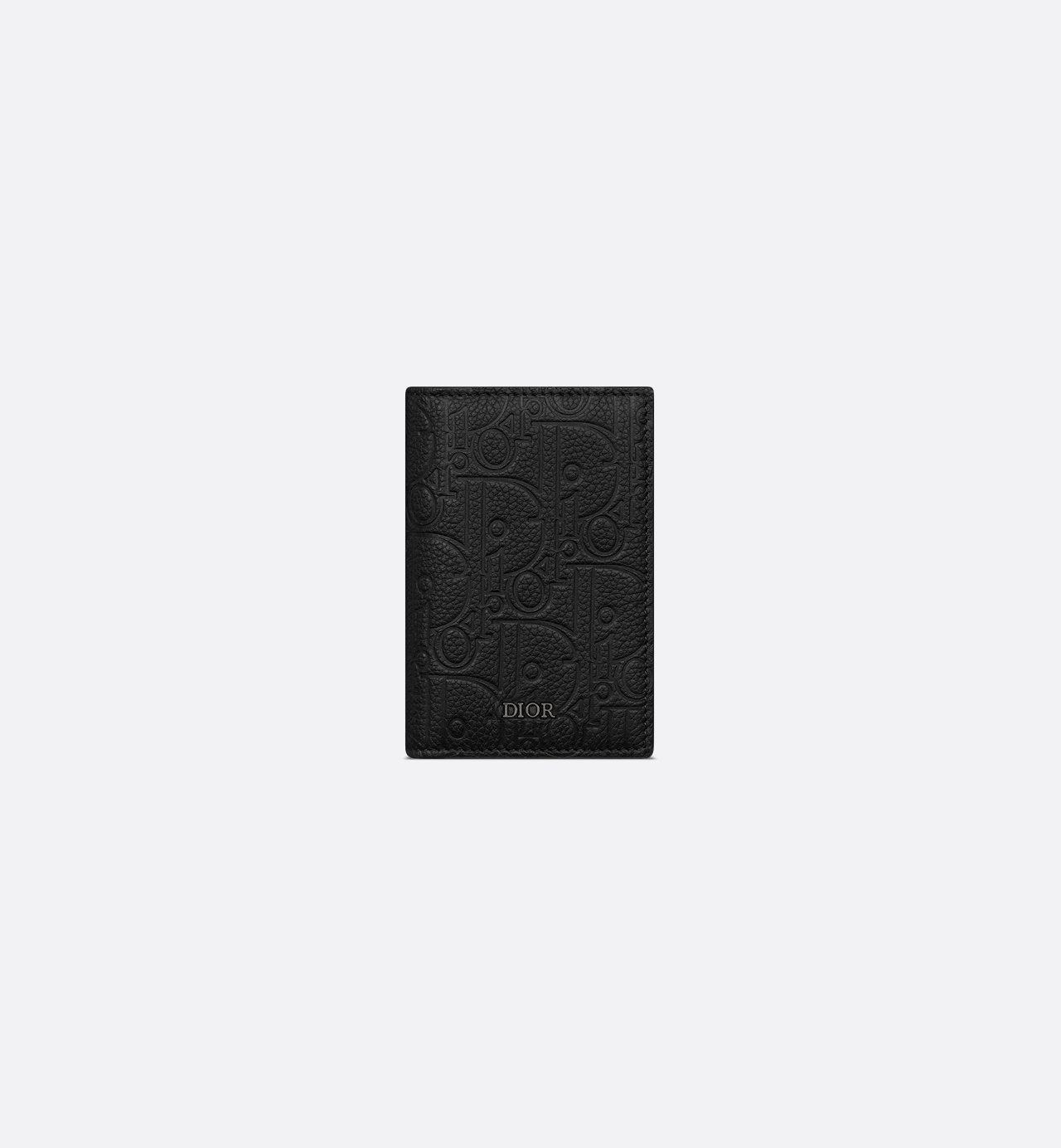 Vertical Bifold Card Holder Black Dior Gravity Leather