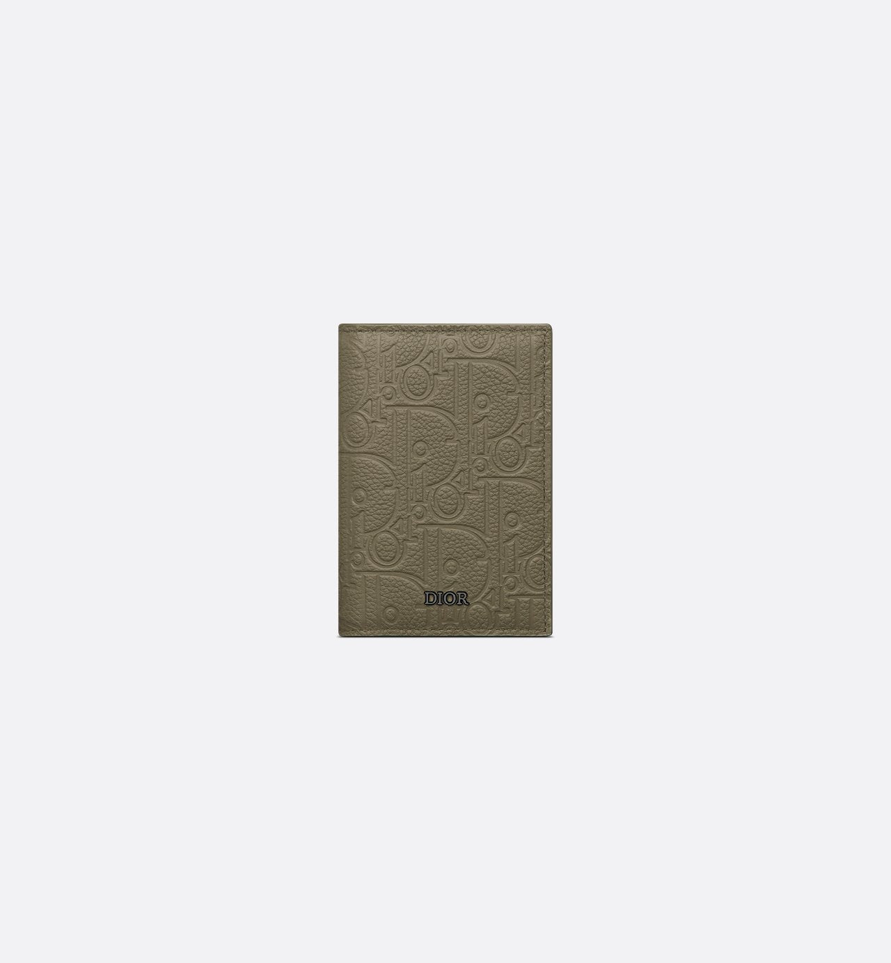 Vertical Bifold Card Holder Khaki Dior Gravity Leather