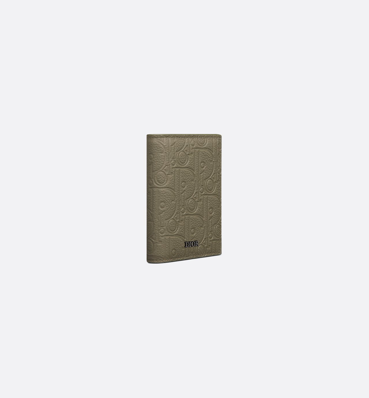 Vertical Bifold Card Holder Khaki Dior Gravity Leather