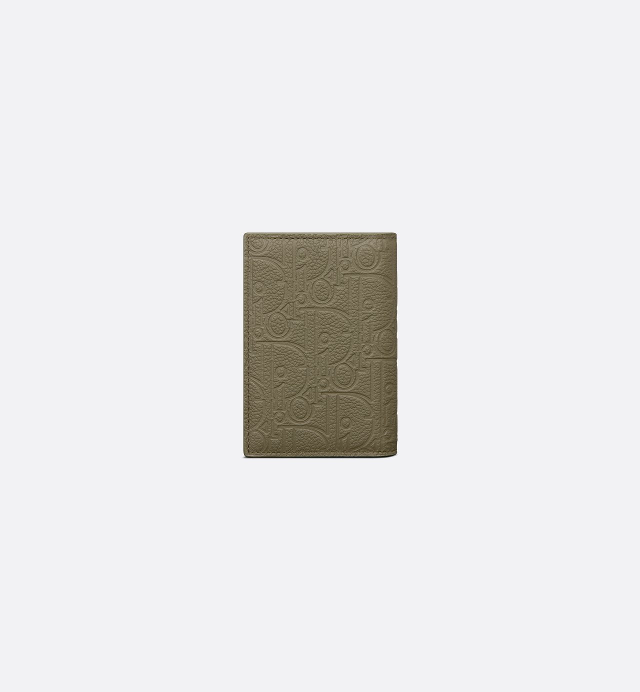 Vertical Bifold Card Holder Khaki Dior Gravity Leather