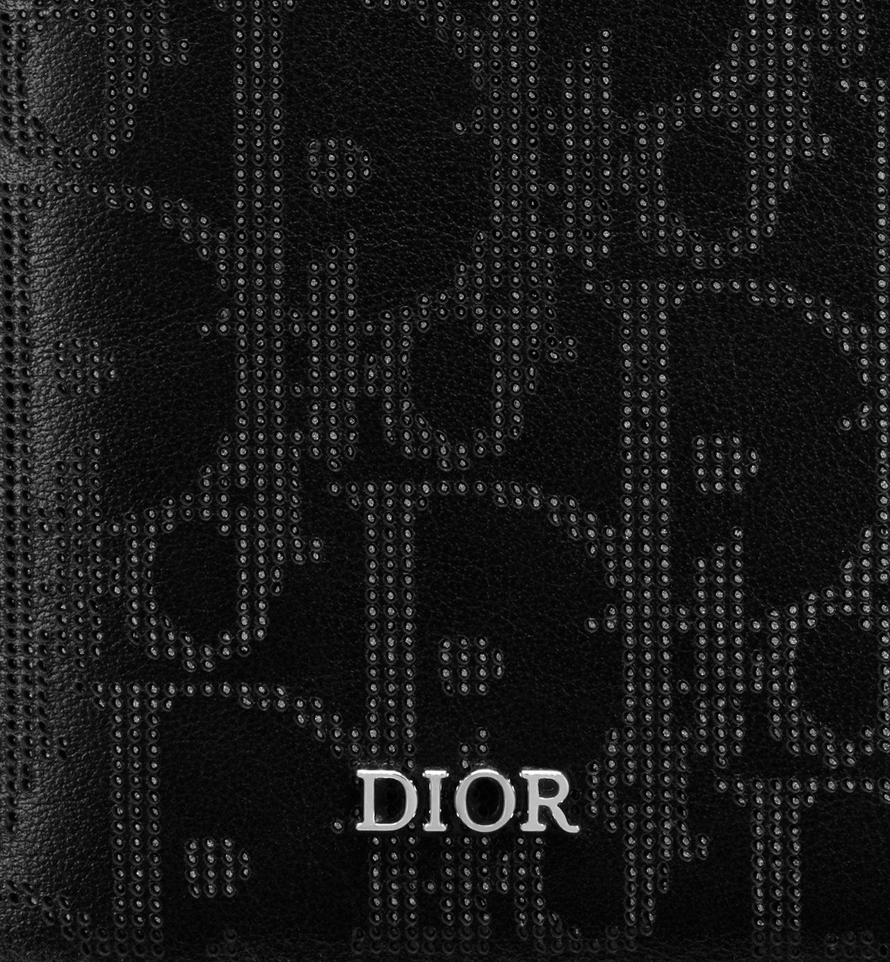 Vertical Bifold Card Holder Black Dior Oblique Galaxy Leather