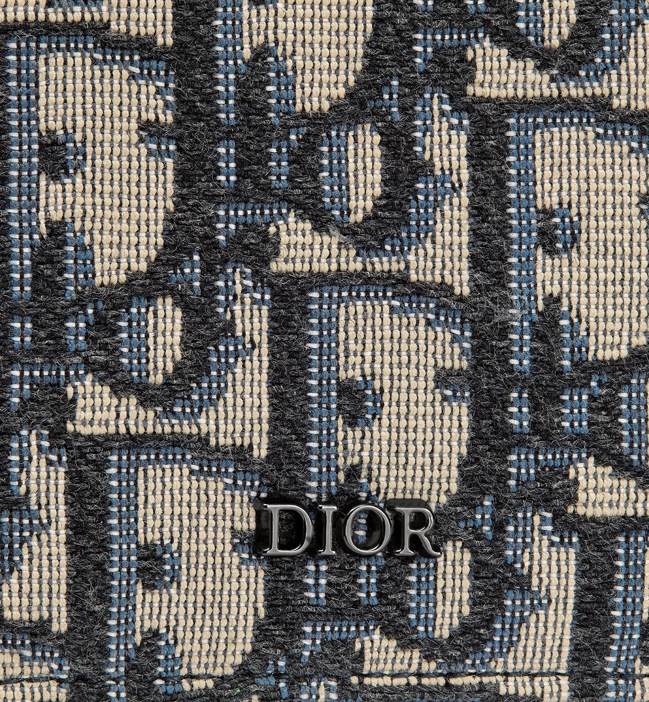 Vertical Bifold Card Holder Beige And Black Dior Oblique Jacquard