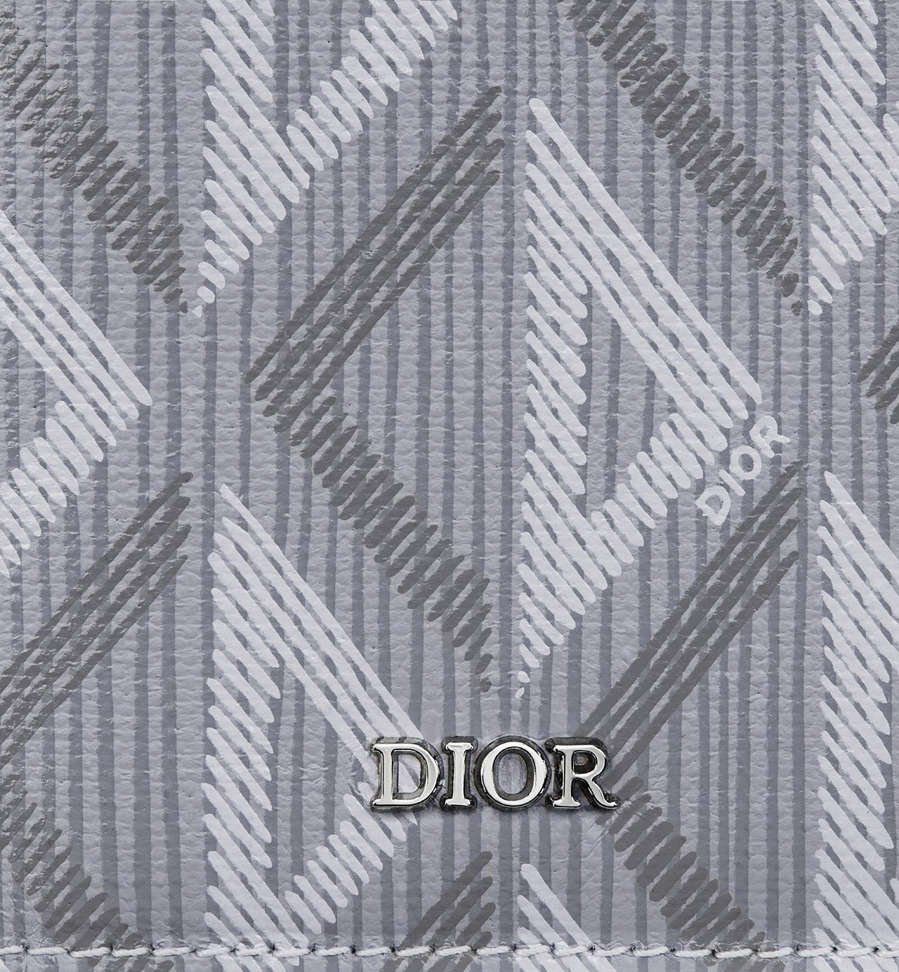 Long Bifold Card Holder Dior Gray Coated Cotton Canvas With Cd Diamond Print