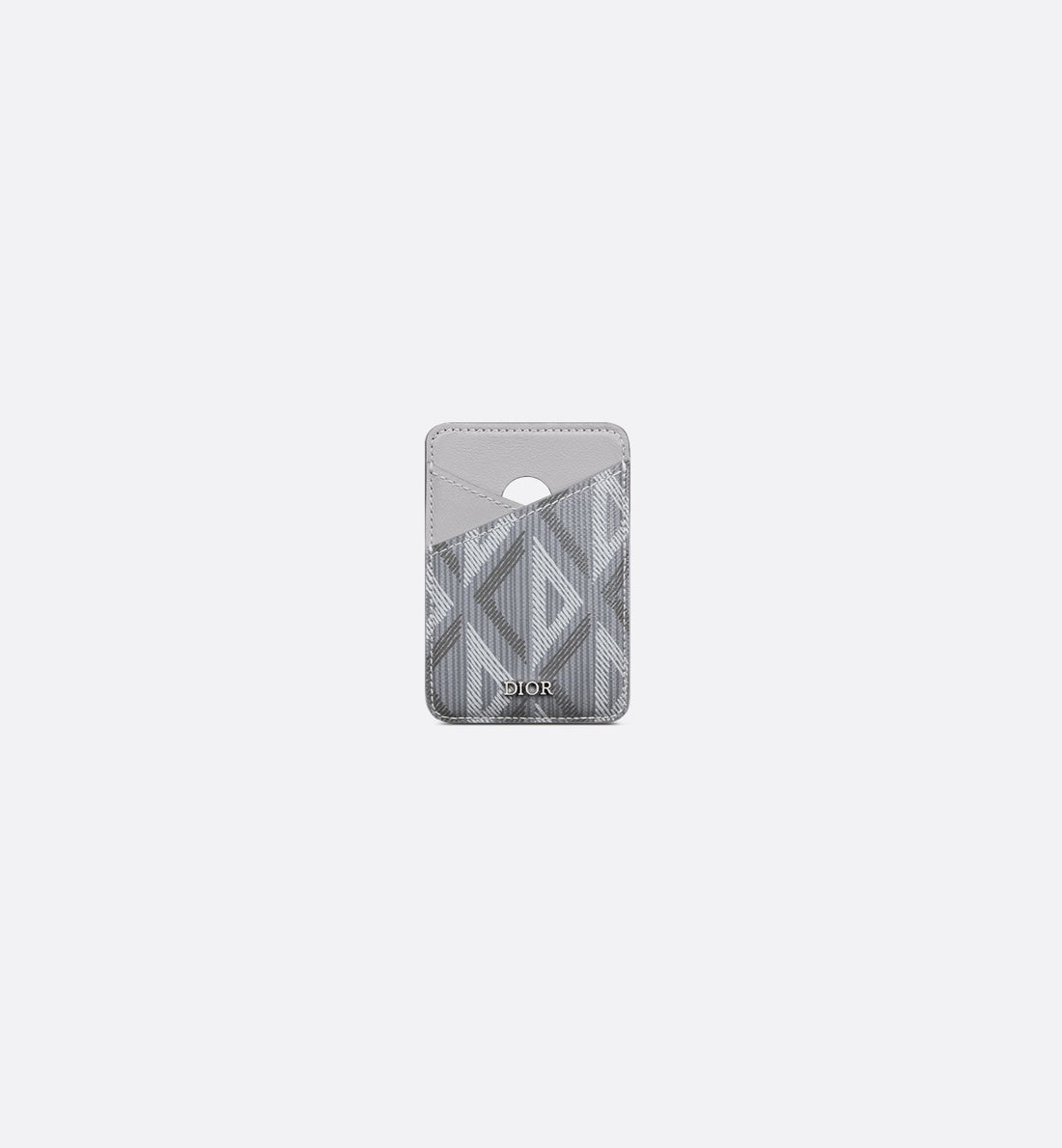 Magnetic Card Holder Dior Gray Coated Cotton Canvas With Cd Diamond Print