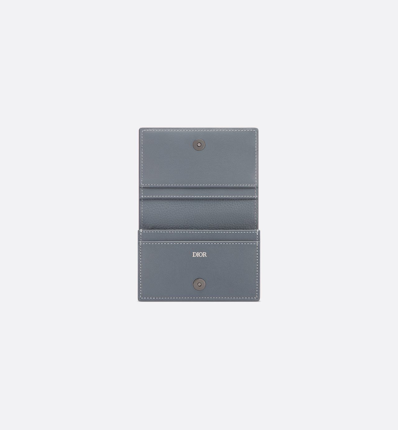 Cd Icon Business Card Holder Deep Gray Grained Calfskin