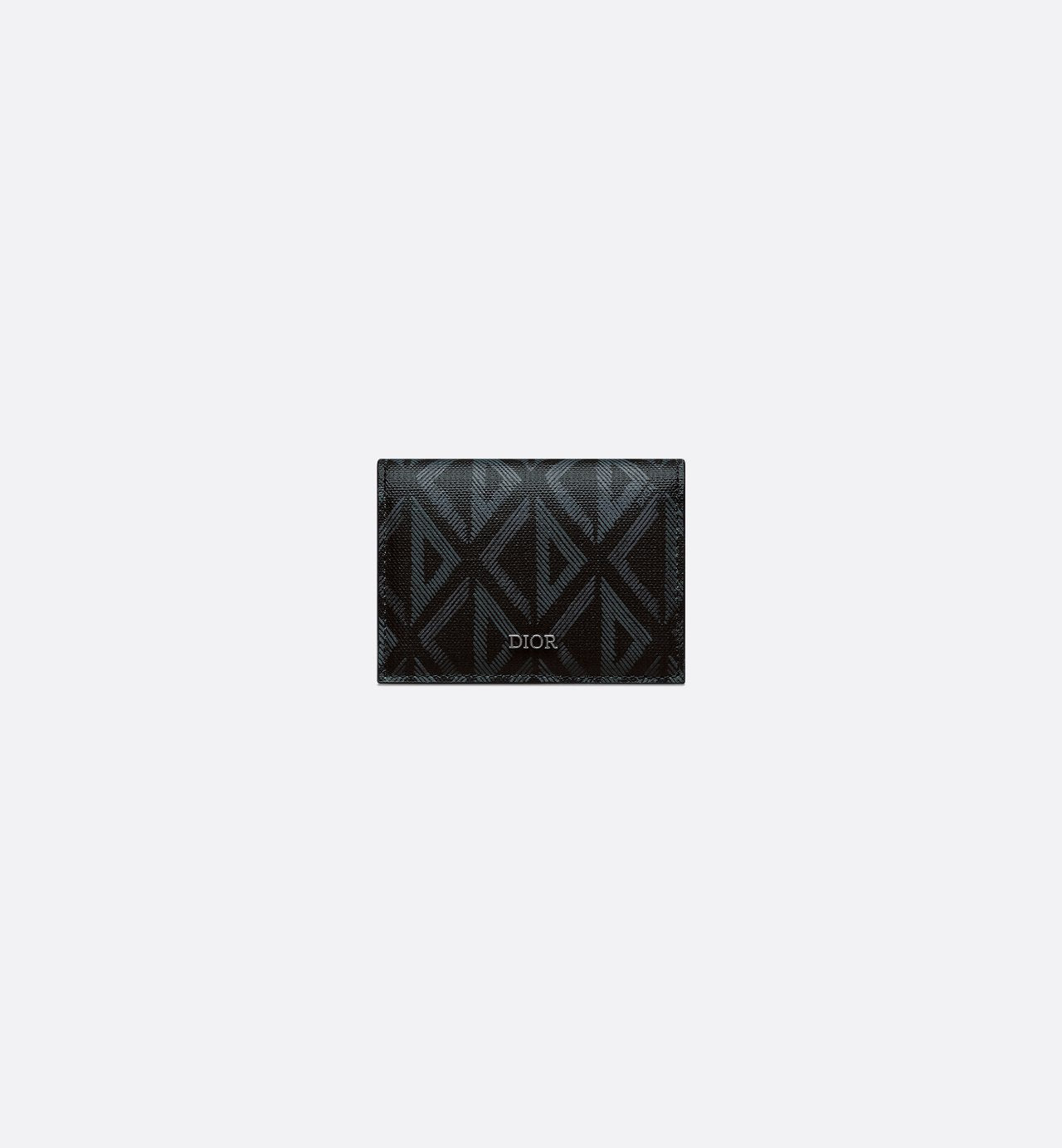 Business Card Holder Black Coated Cotton Canvas With Cd Diamond Print