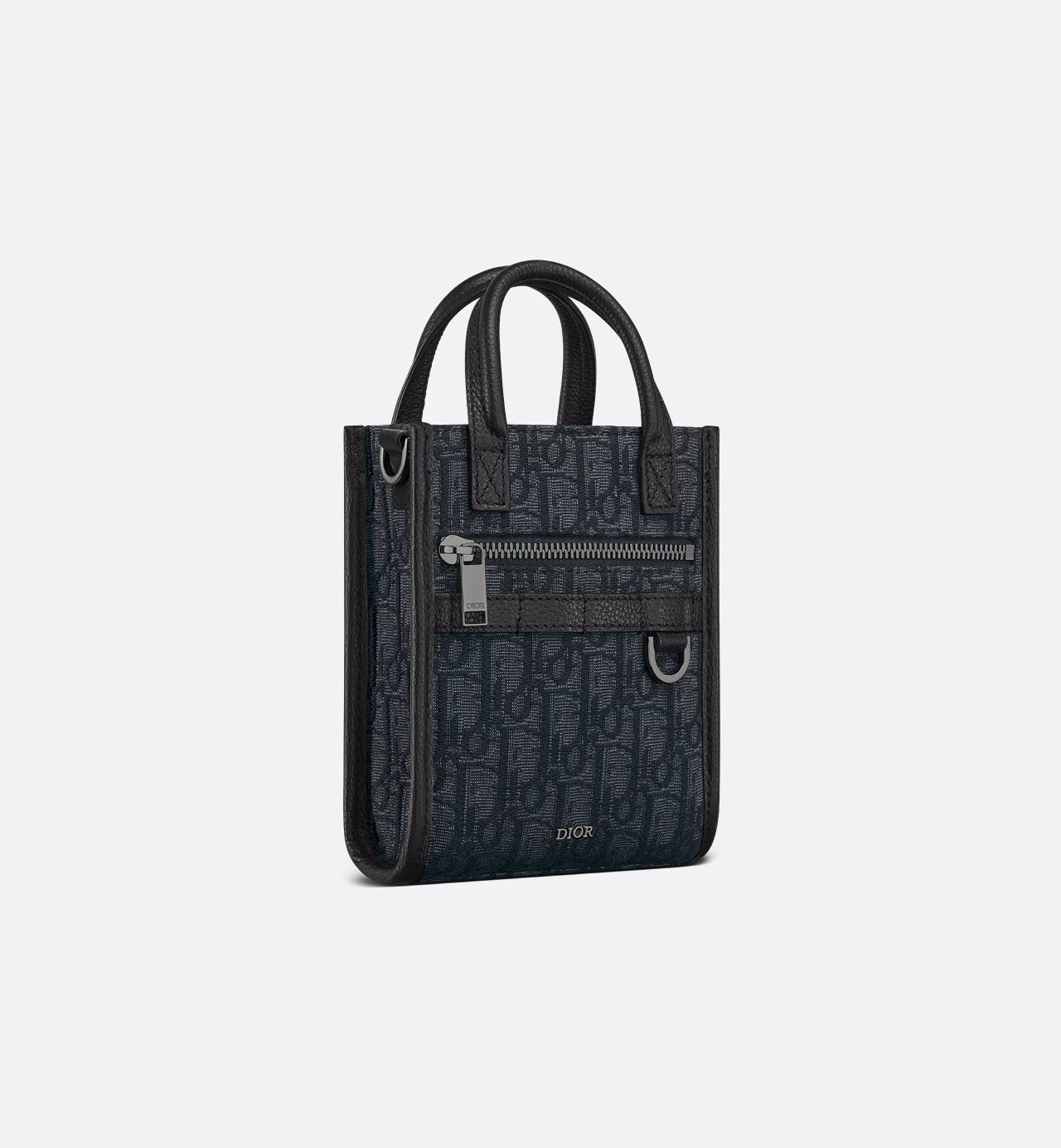 Safari North-South Mini Tote Bag Black Dior Oblique Jacquard And Grained Calfskin