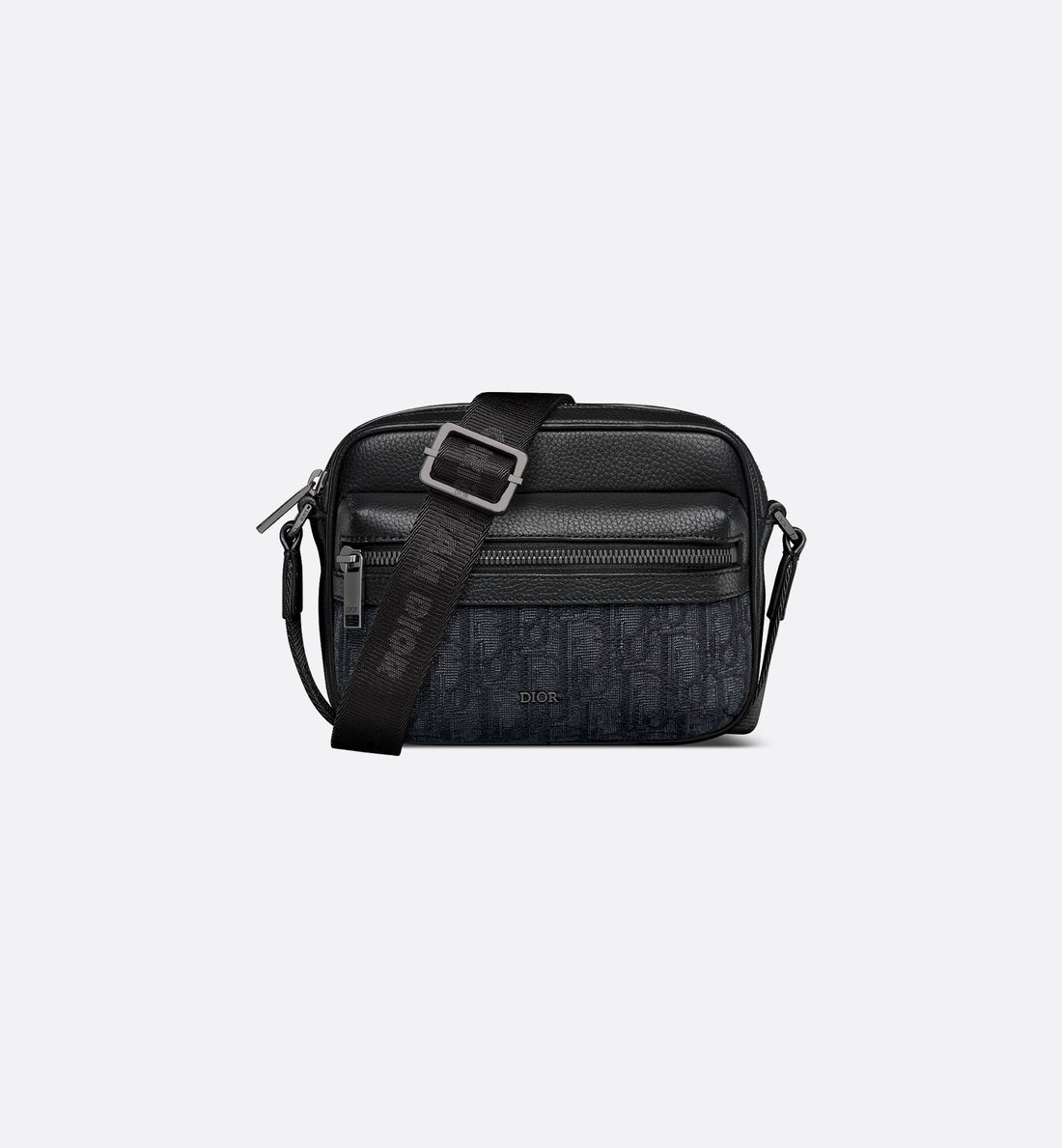 Mini Rider 2.0 Zipped Messenger Bag Black Dior Oblique Jacquard And Black Grained Calfskin