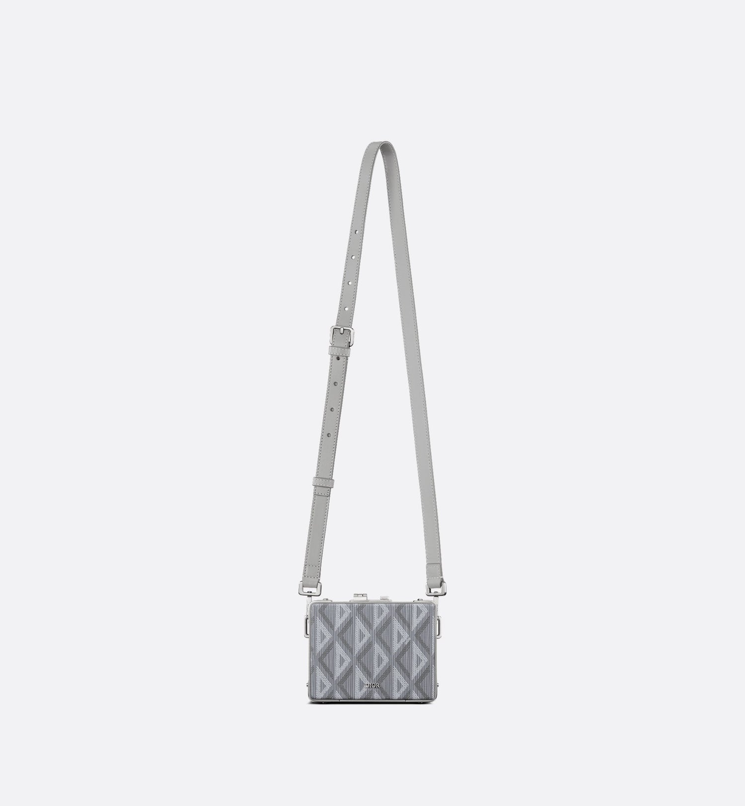 Lock Micro Case Dior Gray Coated Cotton Canvas With Cd Diamond Print